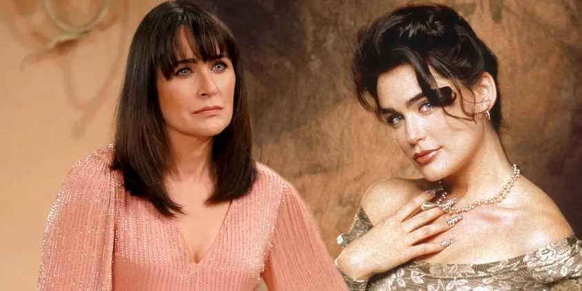 A composite image of Rena Sofer in General Hospital and The Bold and the Beautiful 