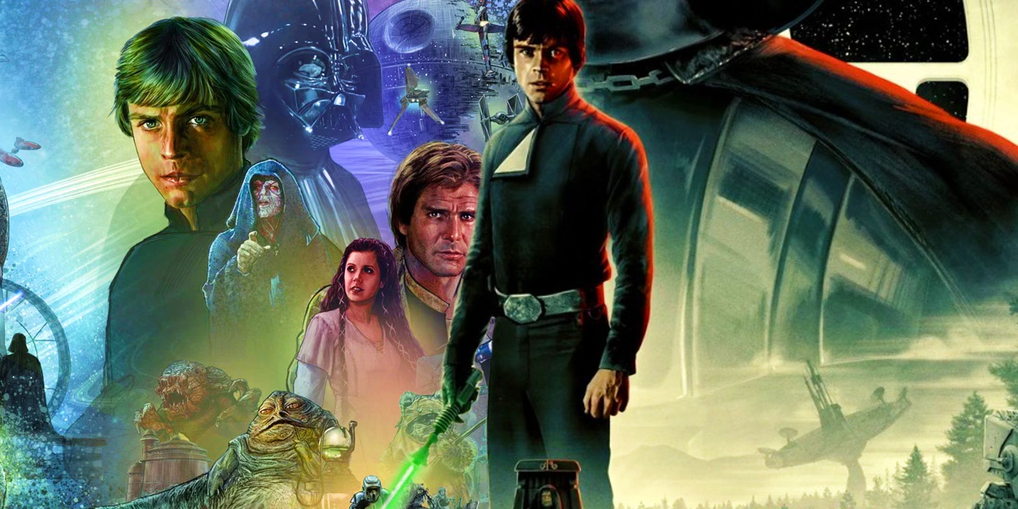 Return of the Jedi's 40th Anniversary poster next to a Star Wars Mural