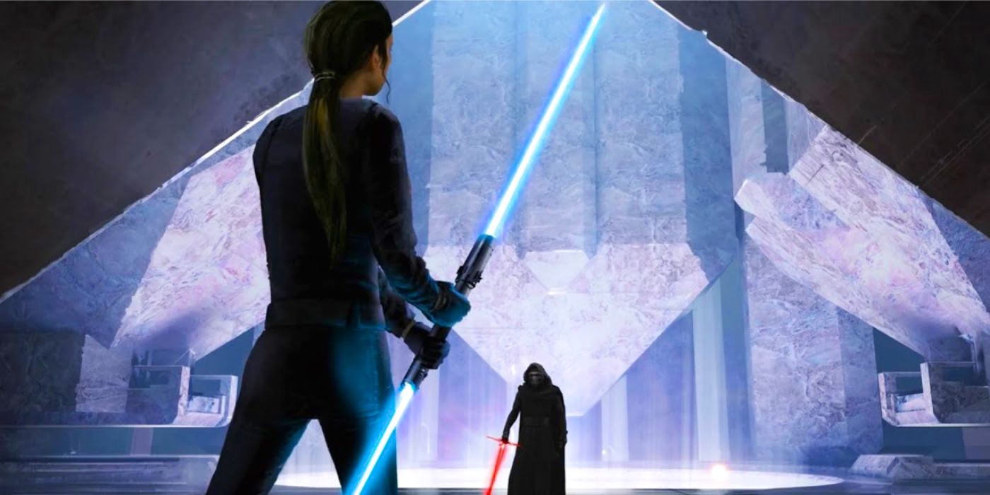 Rey vs Kylo Ren Concept Art from Colin Trevorrow&rsquo;s cancelled Star Wars: Episode IX - Duel of the Fates.