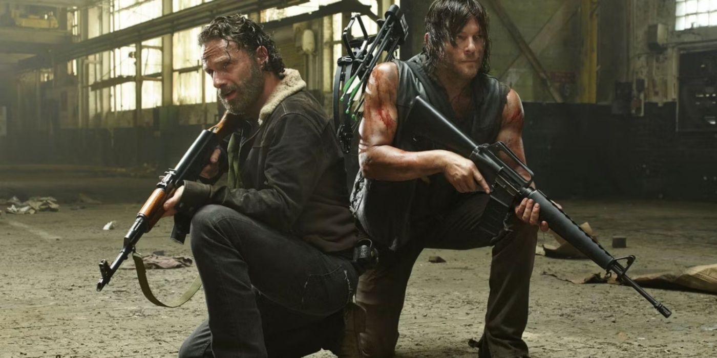 Rick and Daryl in Terminus on The Walking Dead.