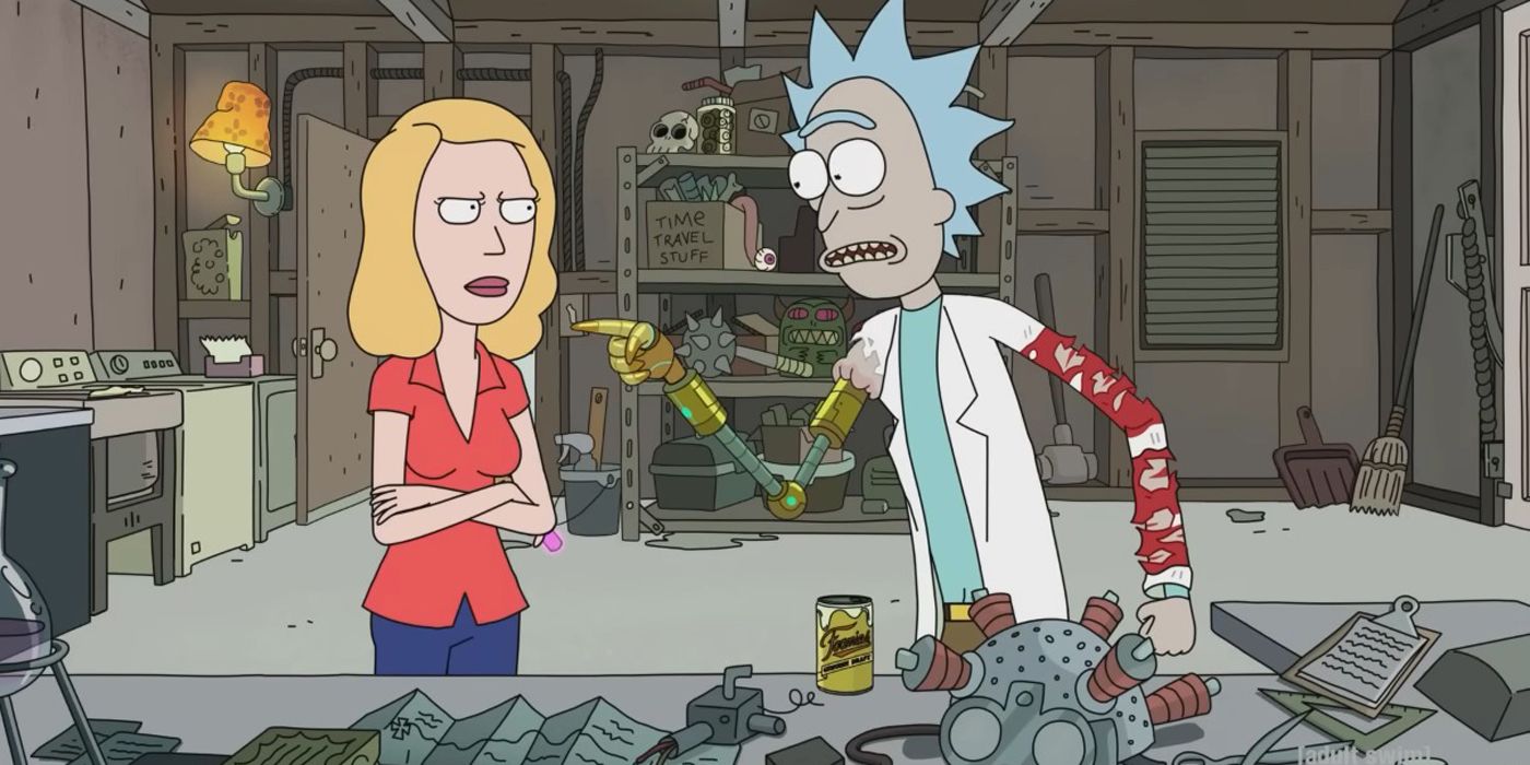 Rick yelling at Beth in ABCs of Beth on Rick and Morty.