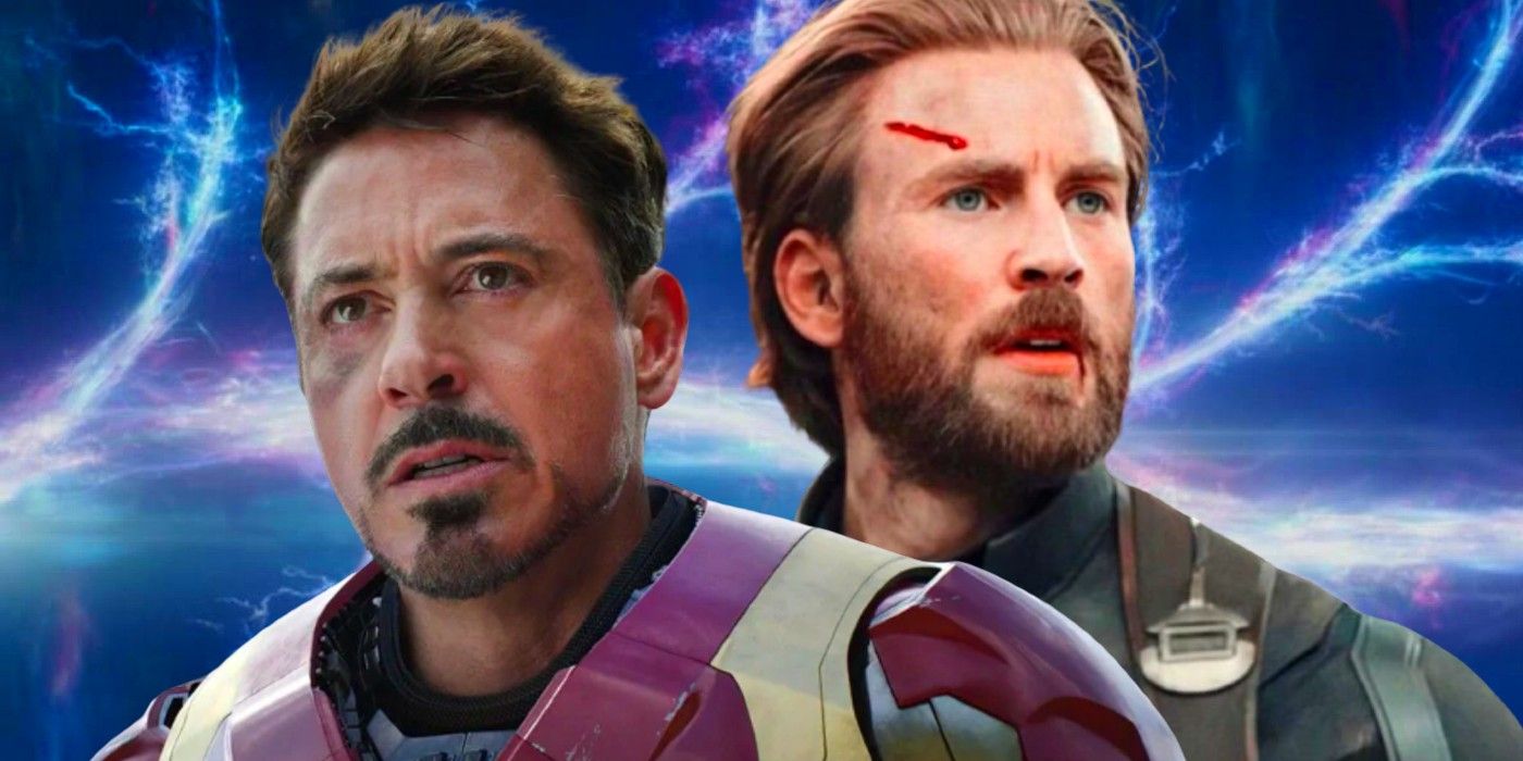 RObert Downey Jr as Iron Man and Chris Evans as Captain America