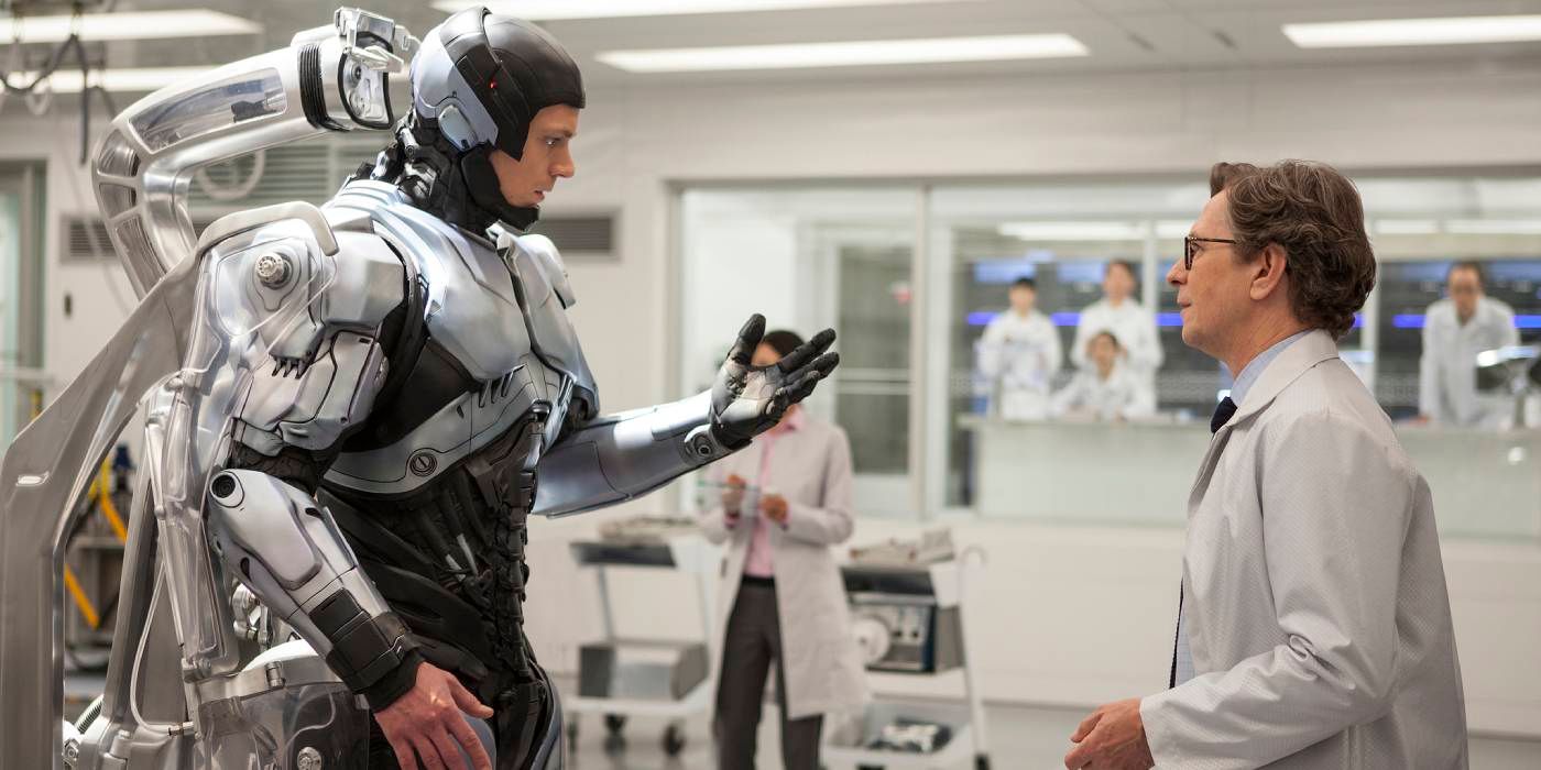Robocop in the lab being tested on in RoboCop