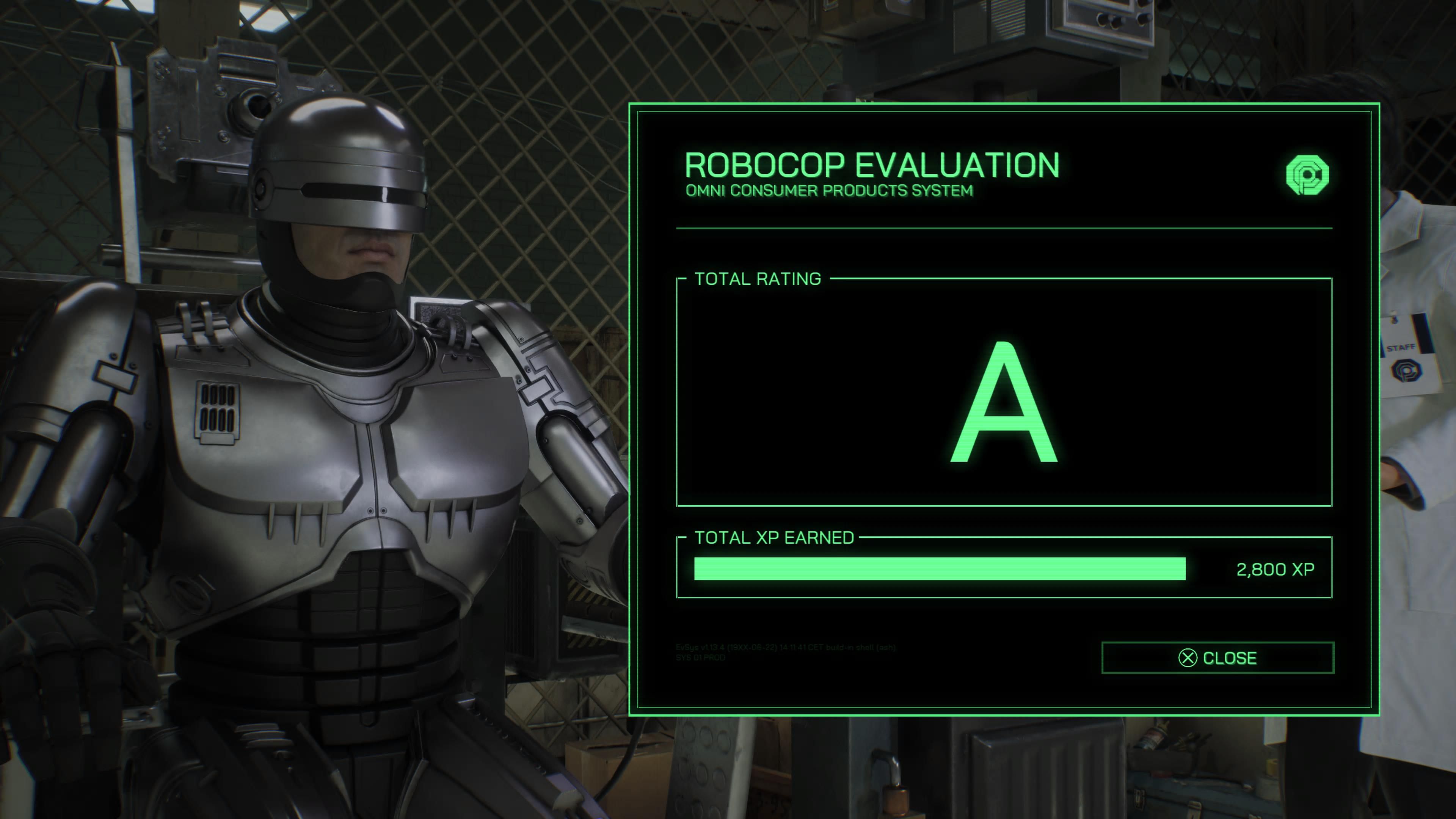 Robocop Rogue City Review Evaluation Screen