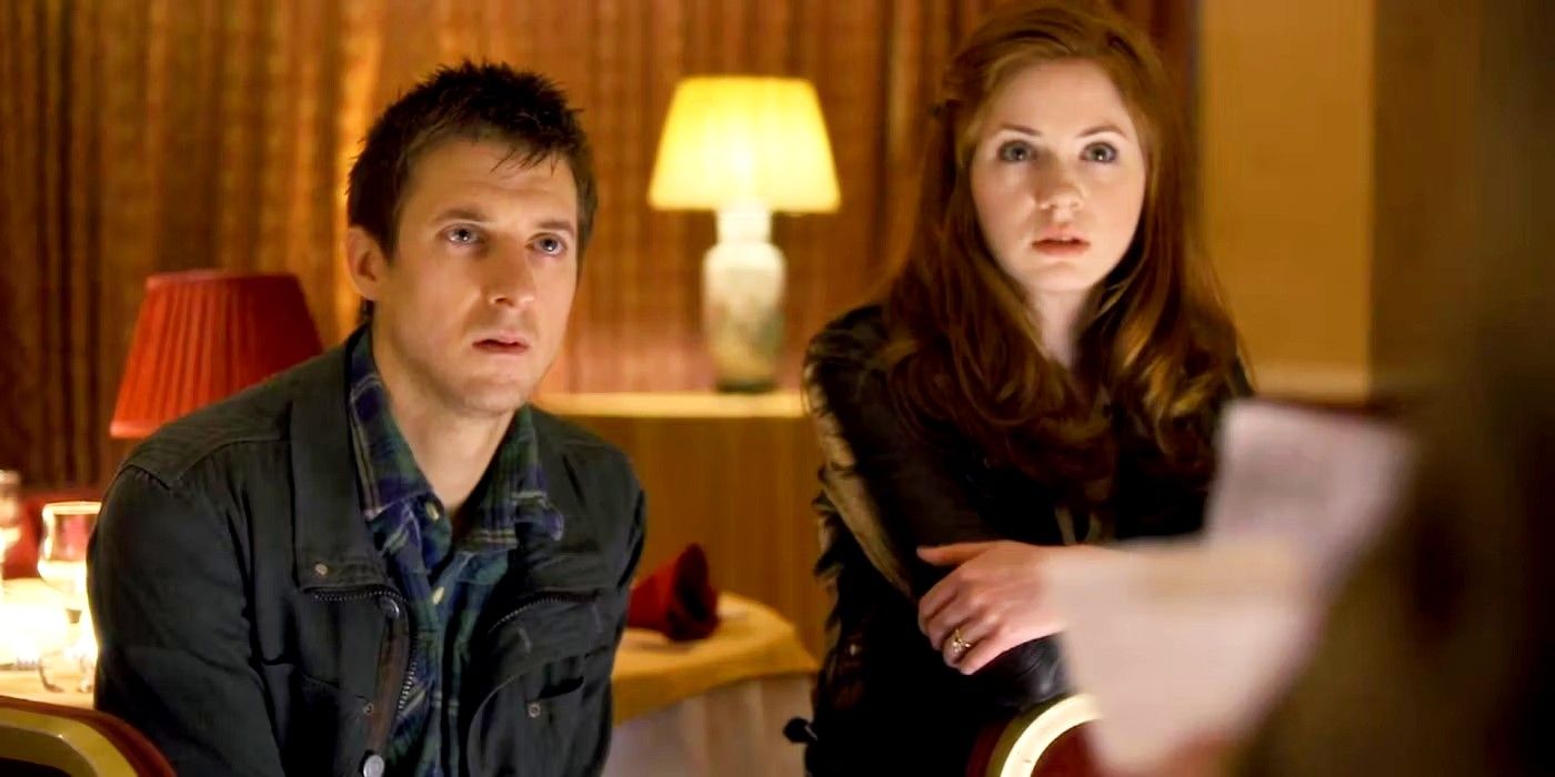 Rory and Amy Listening to the Doctor in the Doctor Who Episode "The God Complex"