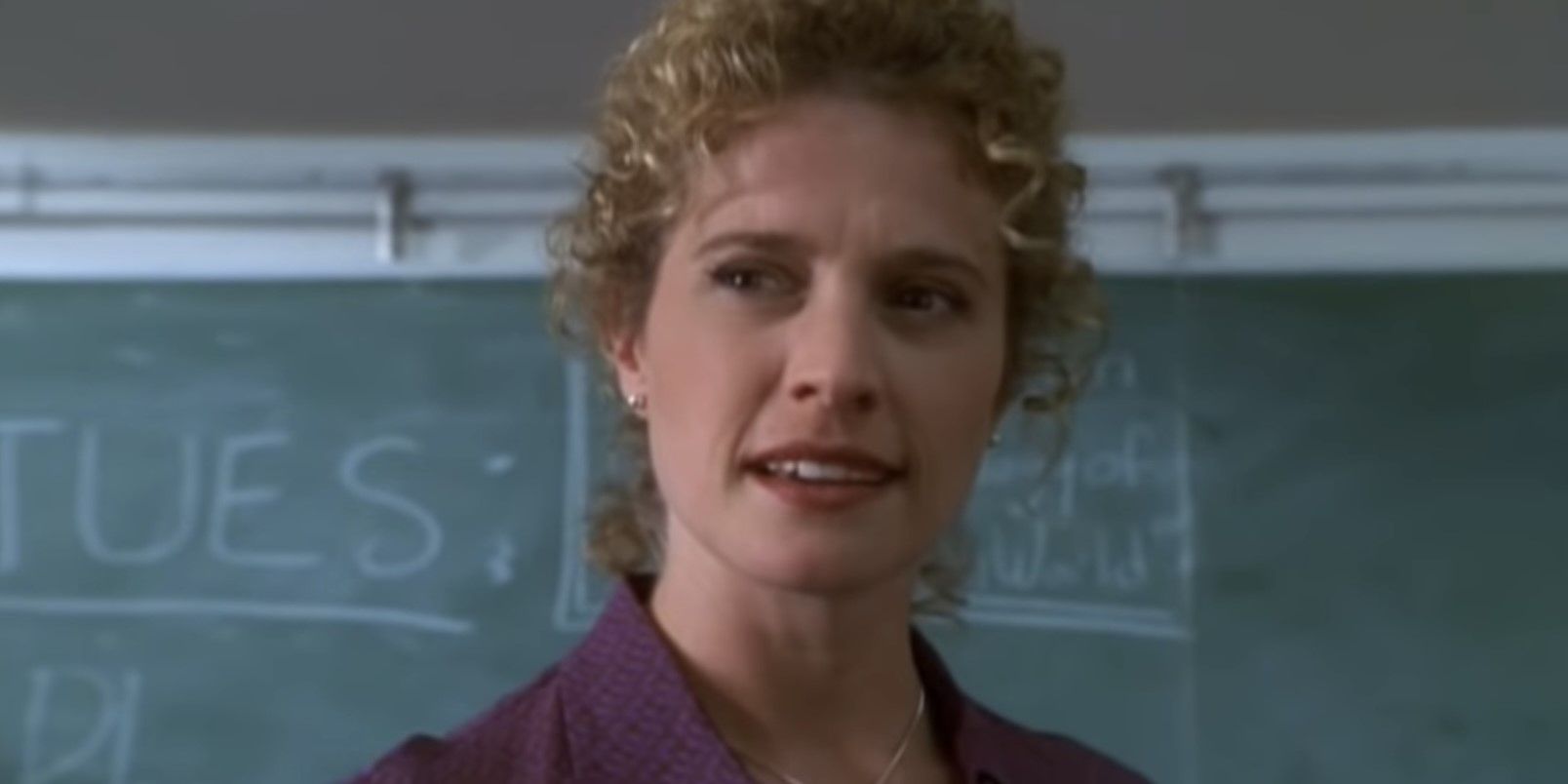 Dr. Joyce Reardon stands in front of a chalk board talking.