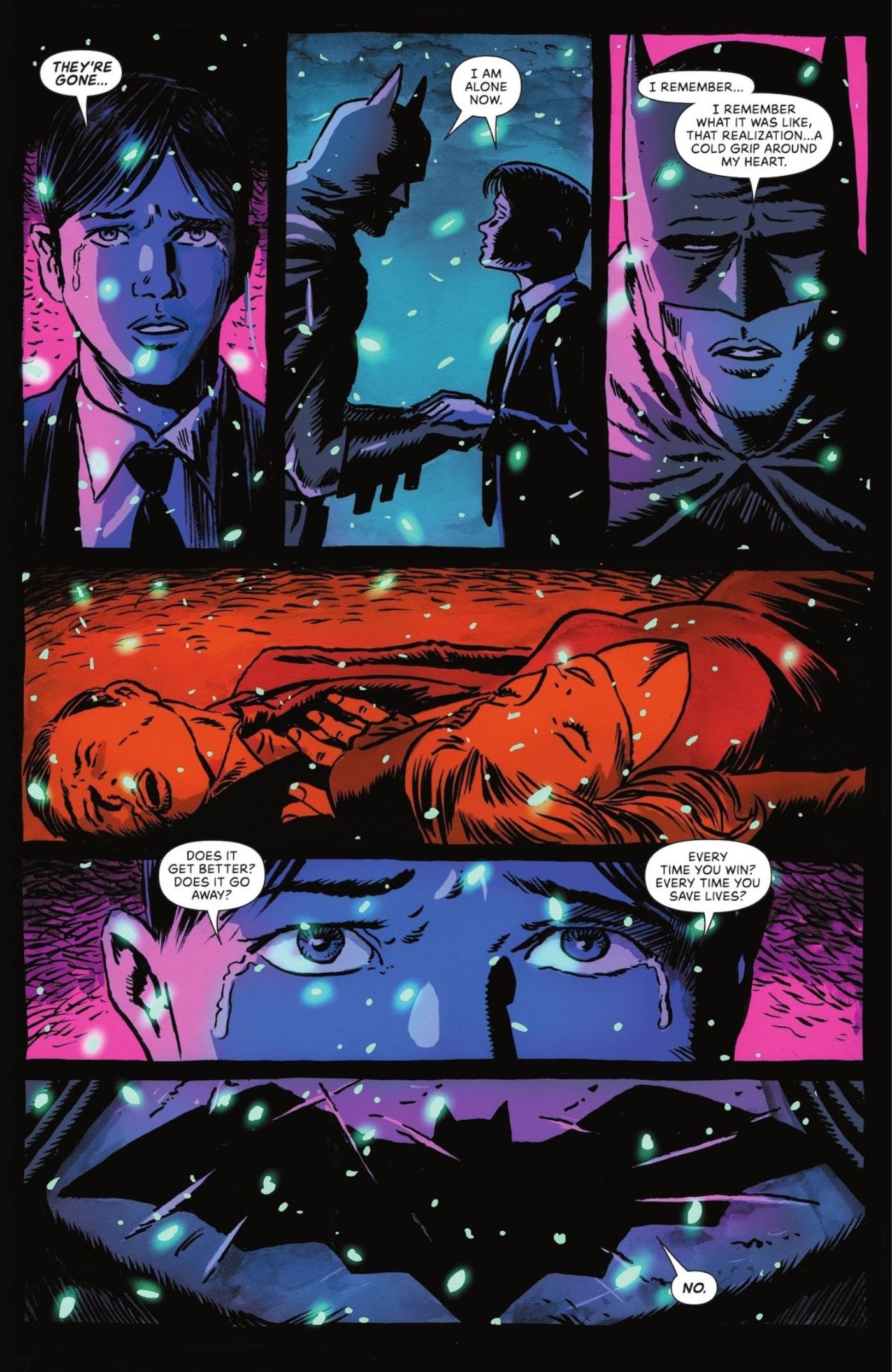 Detective Comics #1075, Batman acknowledges that saving people doesn’t help the pain