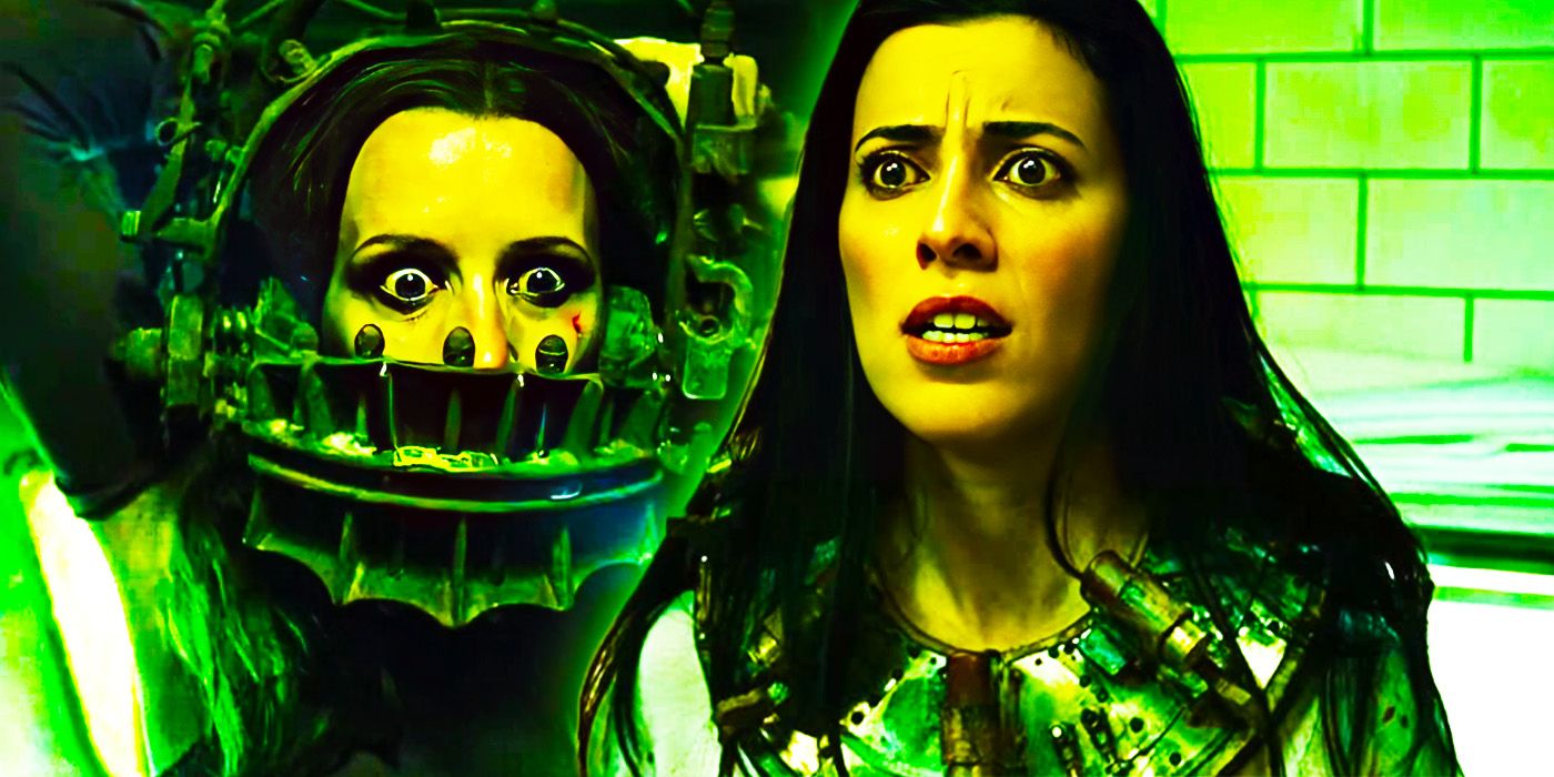 Un collage de Amanda y Lynn de Saw en sus trampas.