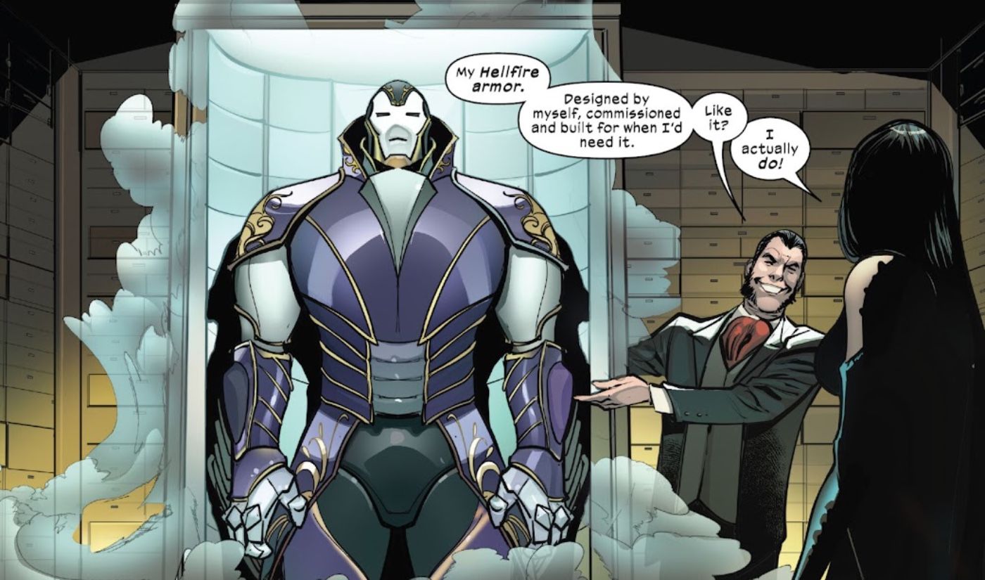 Sebastian Shaw Unveils Hellfire Armor