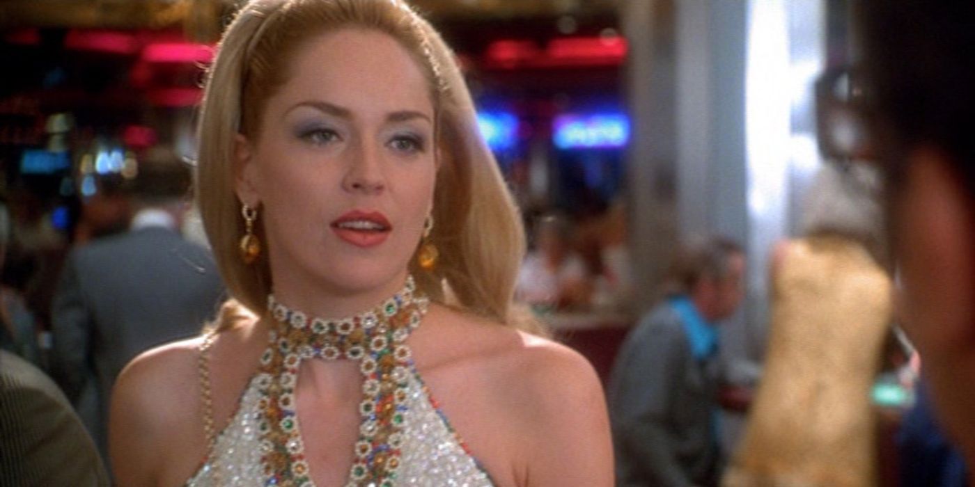 Sharon Stone as Ginger McKenna in a white dress in Casino