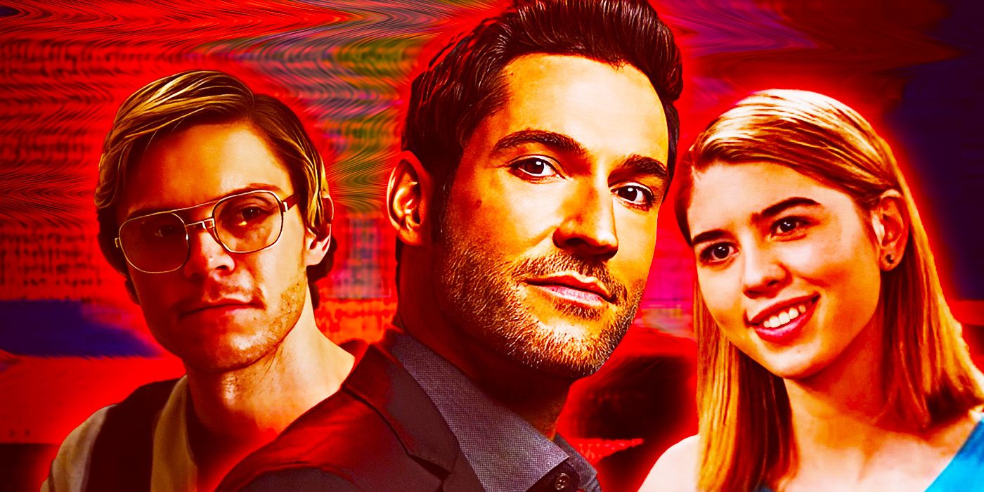 Collage of characters from Dahmer, Lucifer, and That &rsquo;90s Show