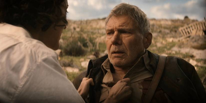 Indiana Jones being grabbed in Dial of Destiny