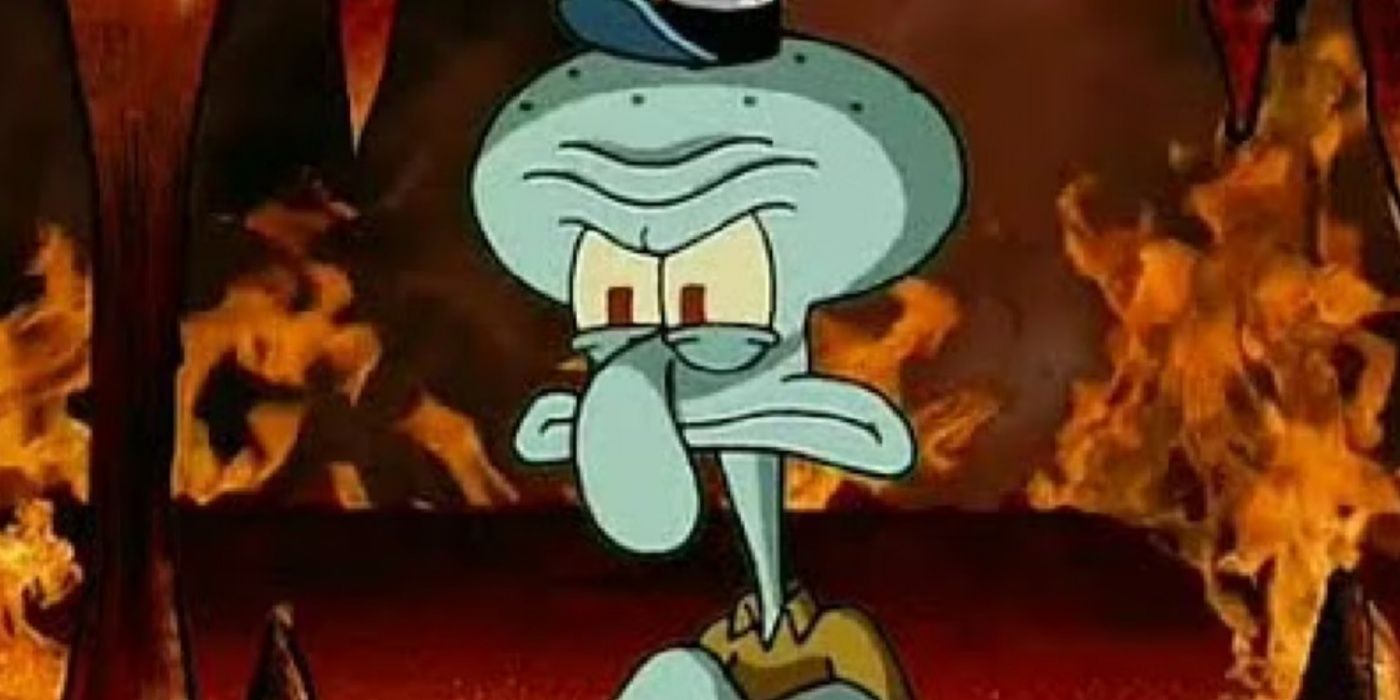 Squidward in Hell.