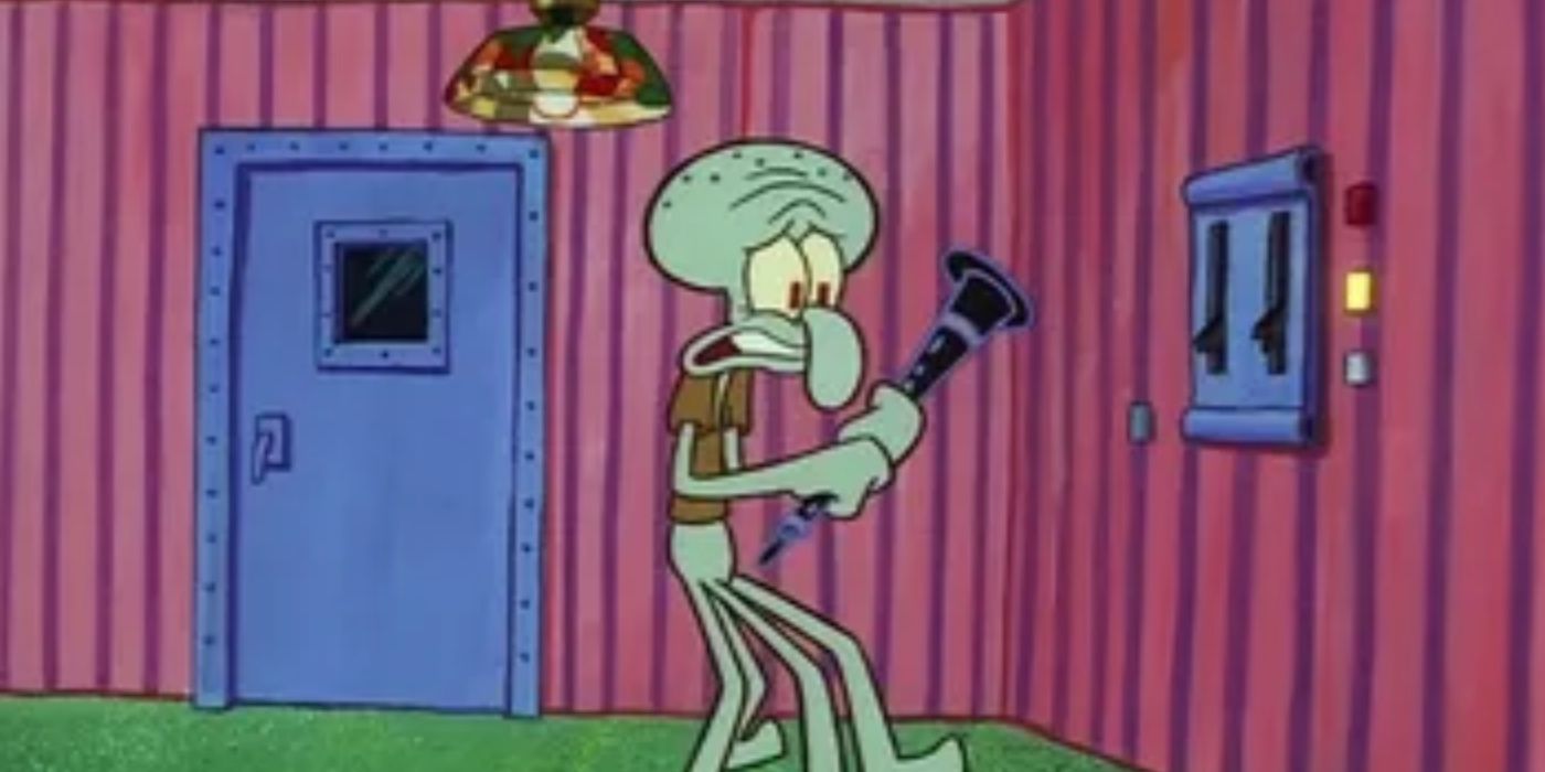 Squidward with his clarinet.