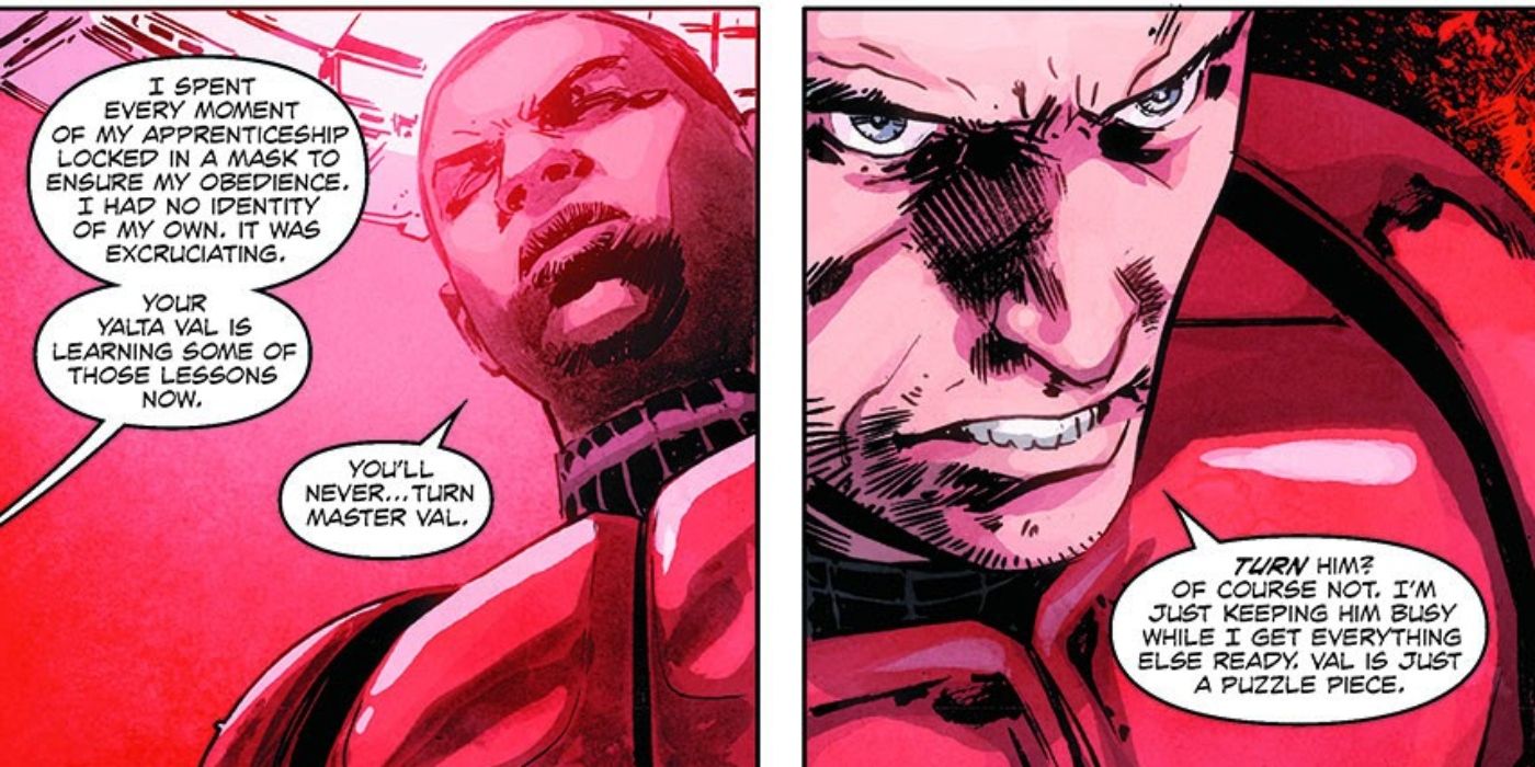 Star Wars' Darth Wredd taunting an Imperial Knight.