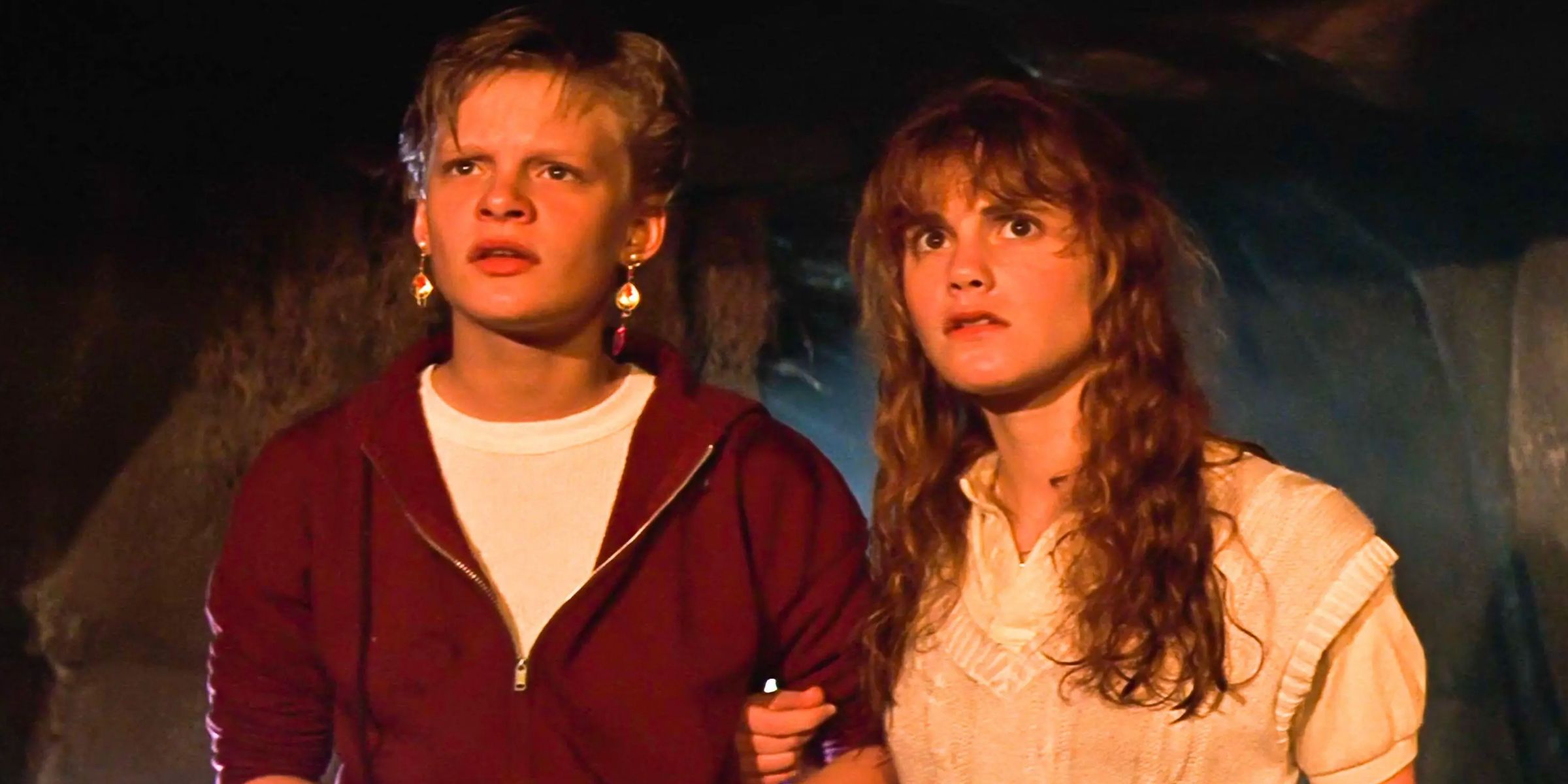 Stef and Andy appear worried in The Goonies