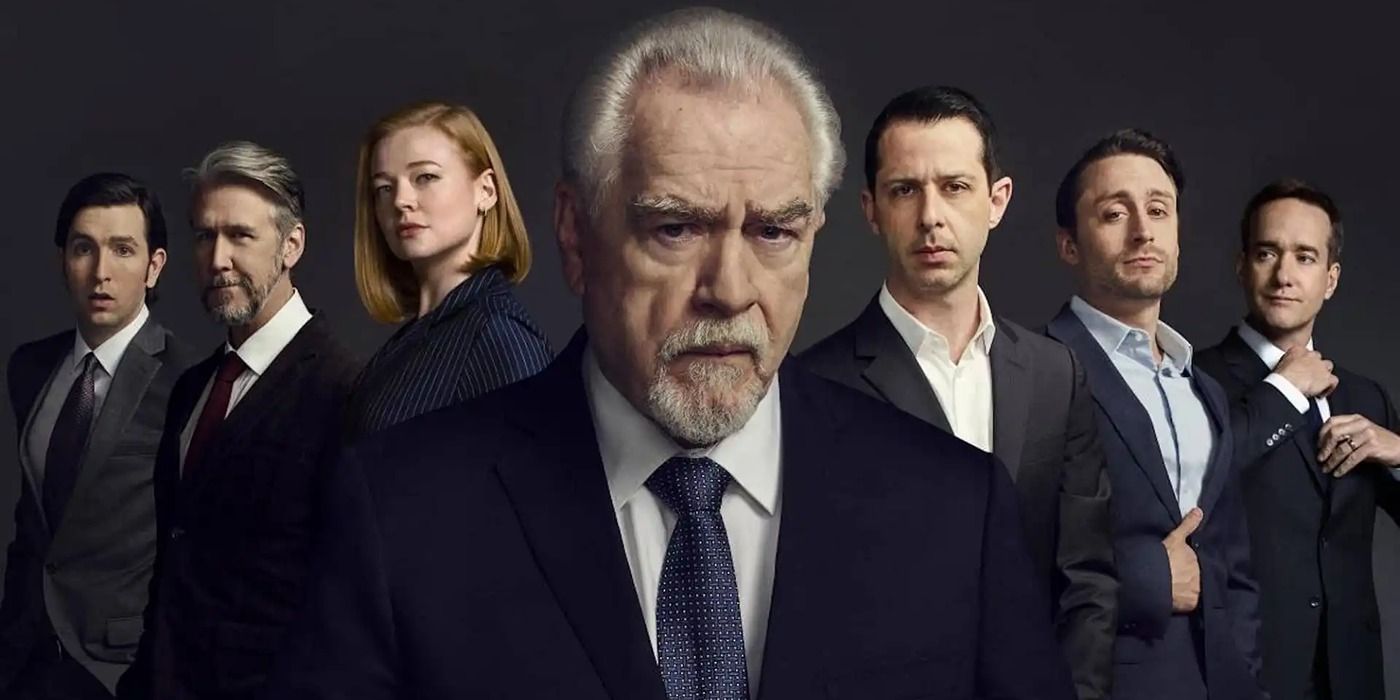 The cast of Succession season 3 with Brian Cox as Logan at the forefront