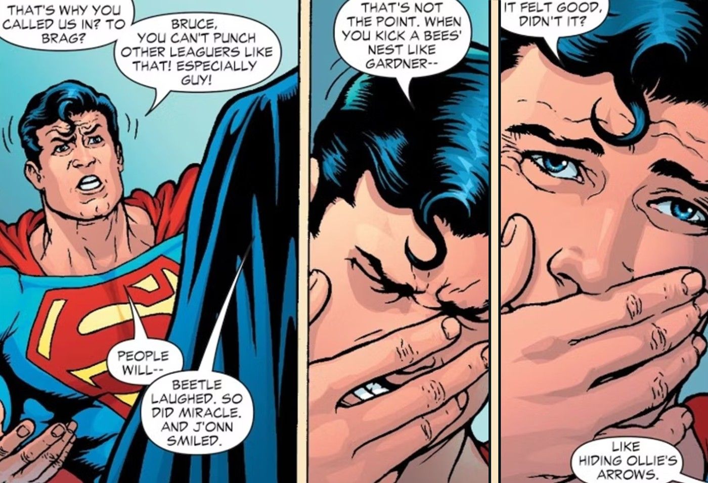 superman likes batman punching green lantern