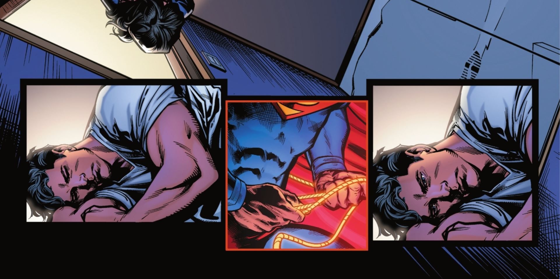 Superman lutando contra DC