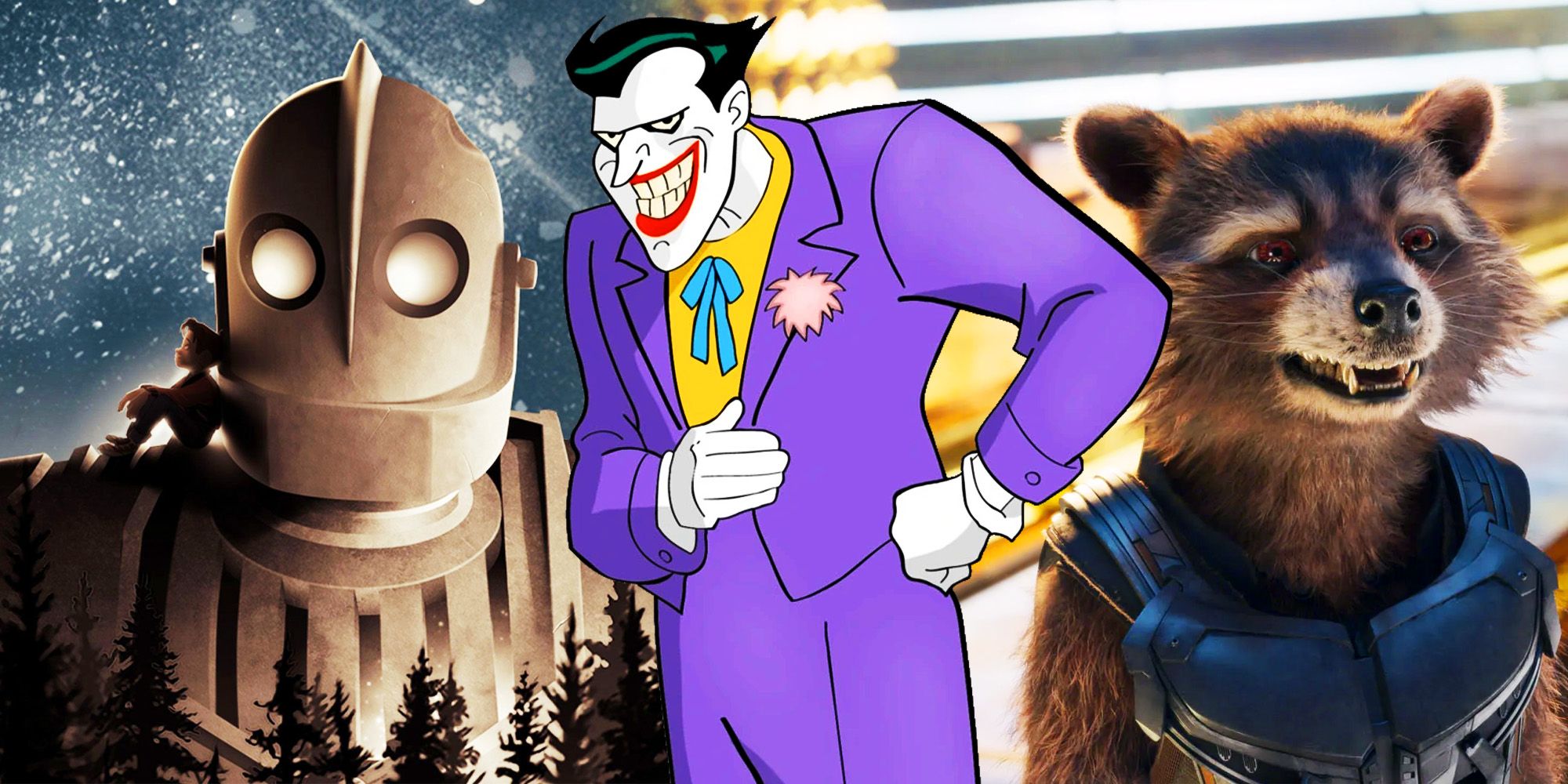 Iron Giant, Joker, and Rocket Raccoon
