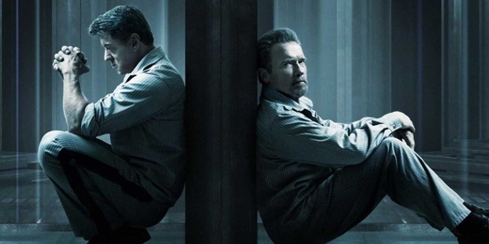 Sylvester Stallone and Arnold Schwarzenegger on the poster for Escape Plan