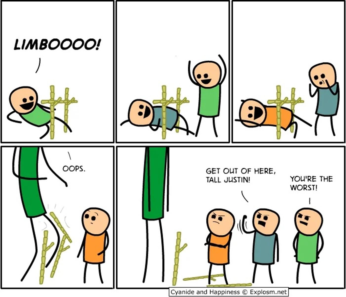 Tall Justin Playing Limbo in Cyanide &amp; Happiness