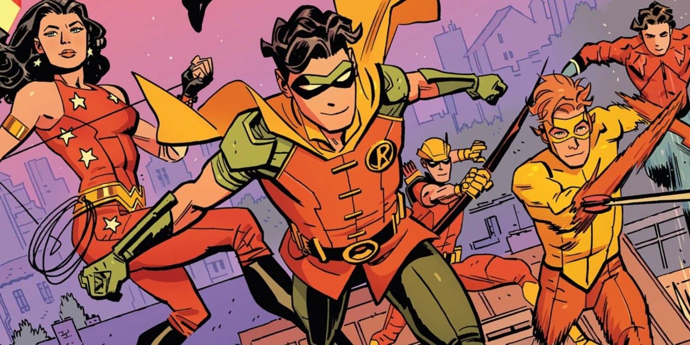 Imagem dos Melhores Titãs Adolescentes do Mundo, de Emanuela Lupacchino, com Moça Maravilha, Robin, Speedy, Kid Flash e Aqualad