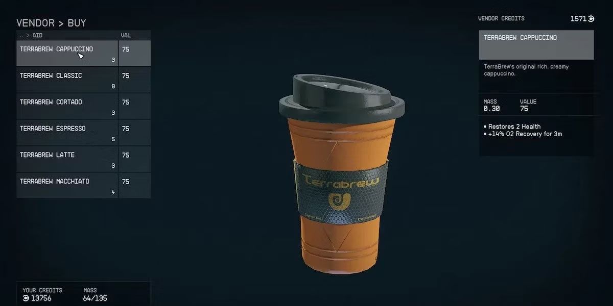 Terrabrew coffee cup from Starfield the video game.