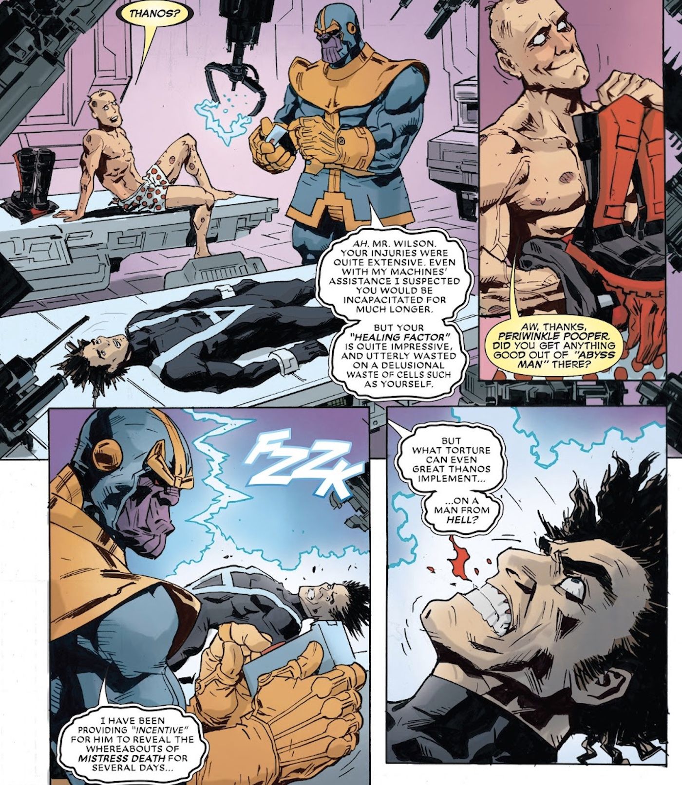 Thanos and Deadpool torture Abyss Man