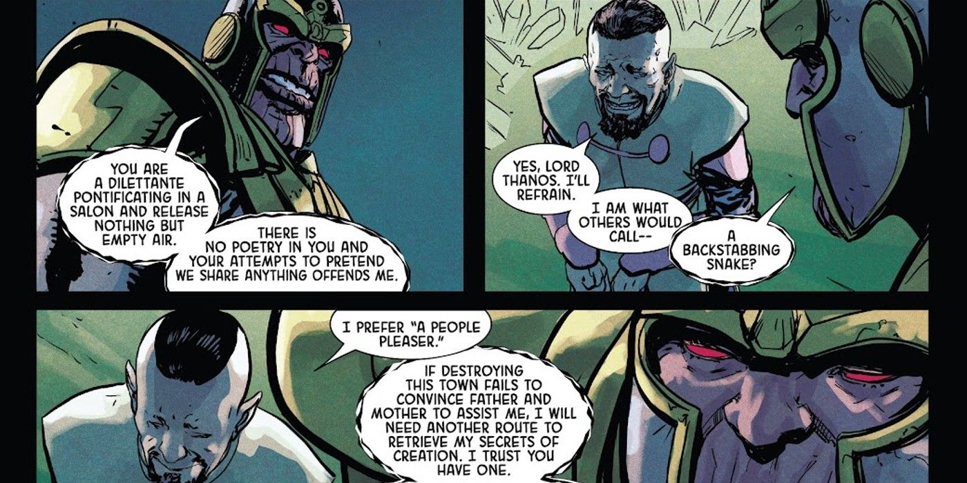 Eternos #11, Thanos insulta a Druig