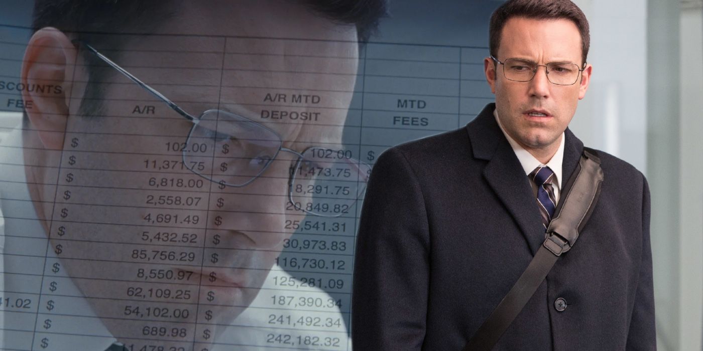 A composite image of Ben Affleck in The Accountant