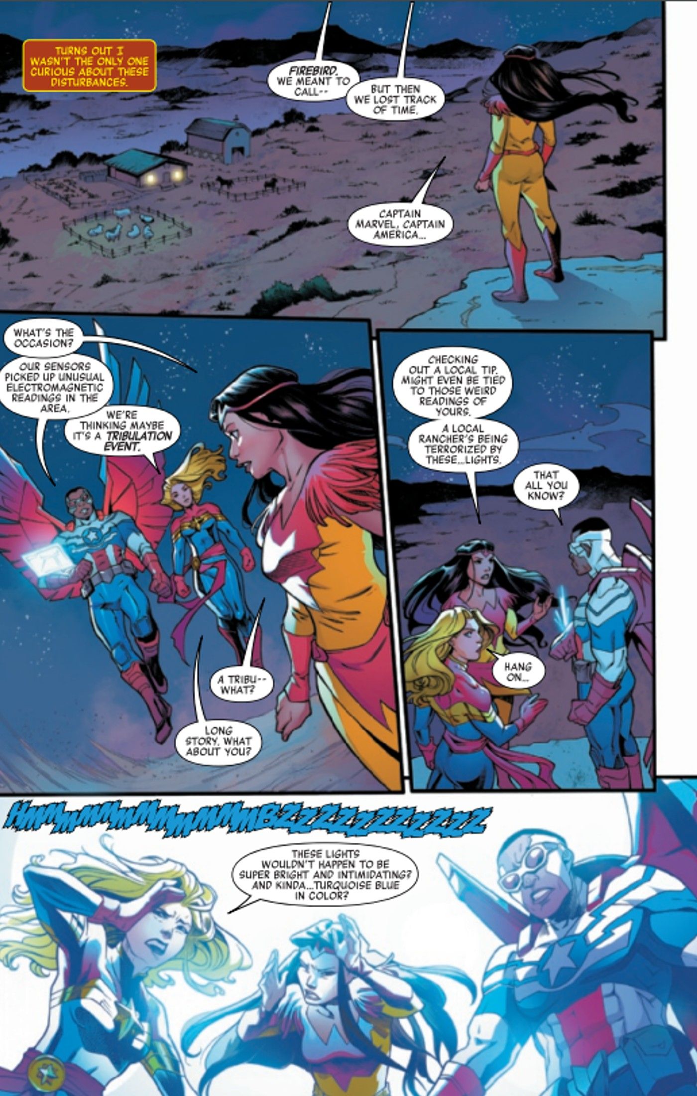 The Avengers #6 preview, Firebird, Falcon-Cap, and Captain Marvel in peril