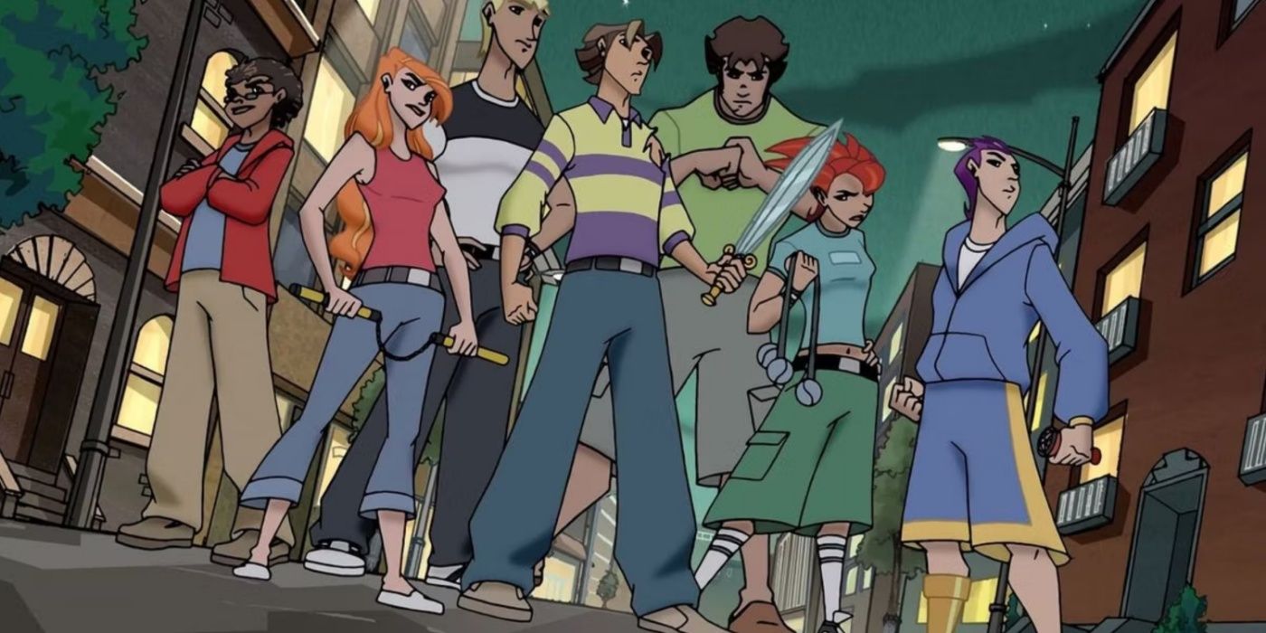 The Class of the Titans characters standing together.