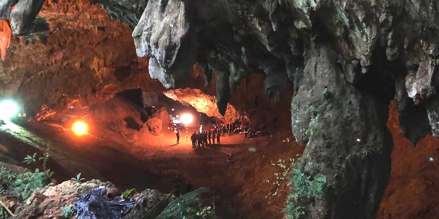 Image inside the cave from the documentary The Rescue