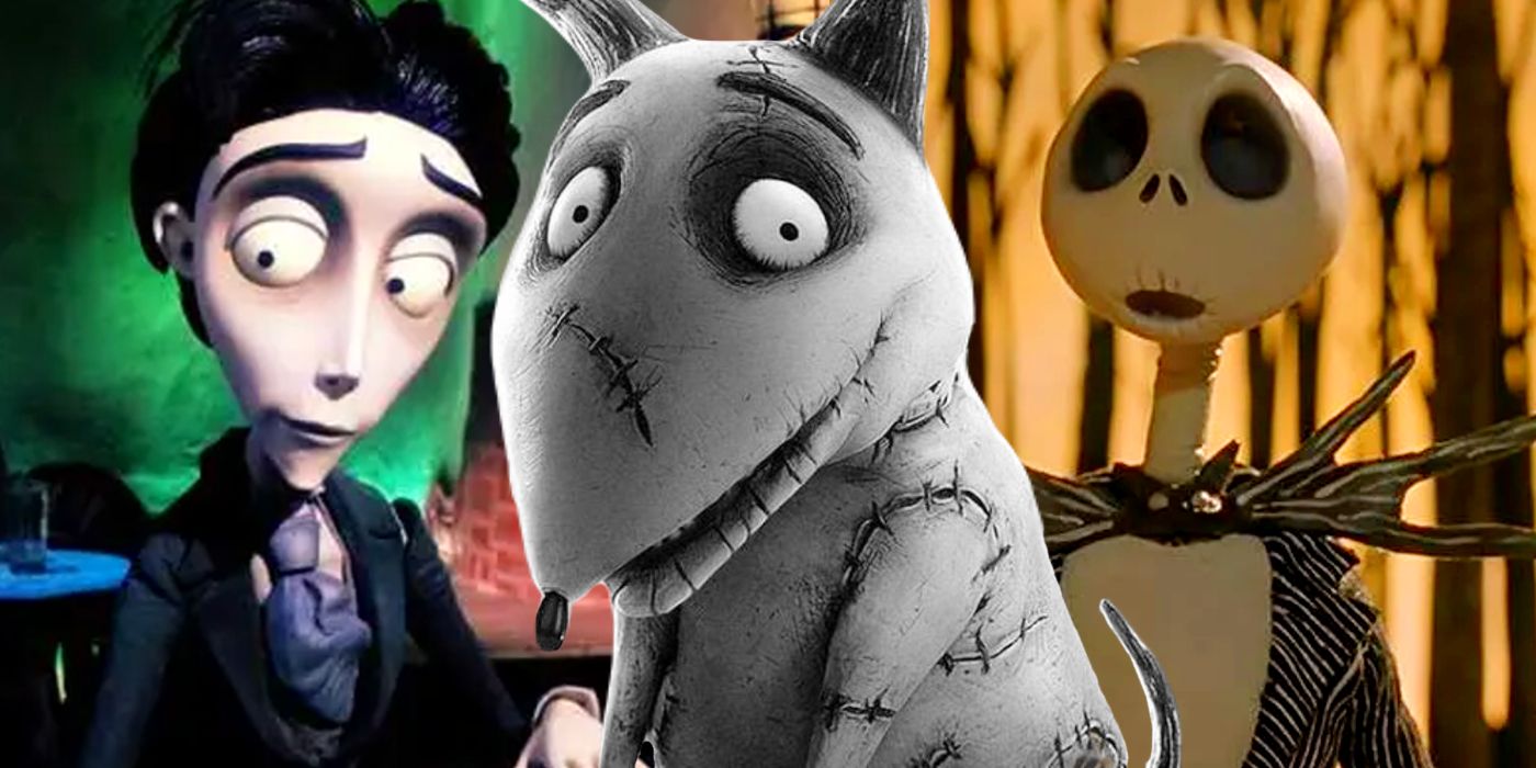 Victor from Corpse Bride, Sparky from Frankenweenie, and Jack from The Nightmare Before Christmas