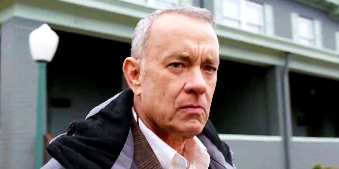 Tom Hanks looking grumpy as Otto in A Man Called Otto.