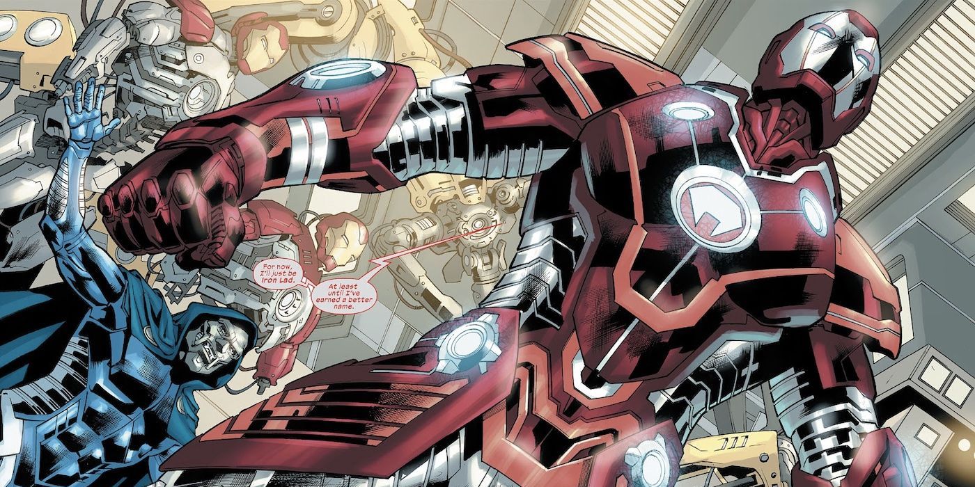 Tony Stark as Ultimate Iron Lad in Ultimate Invasion #4