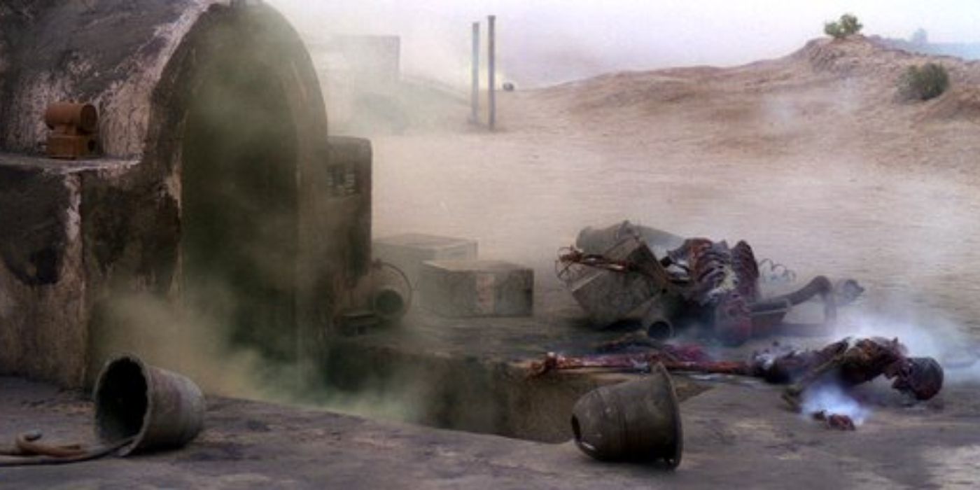 Uncle Owen and Aunt Beru's corpses from Star Wars.