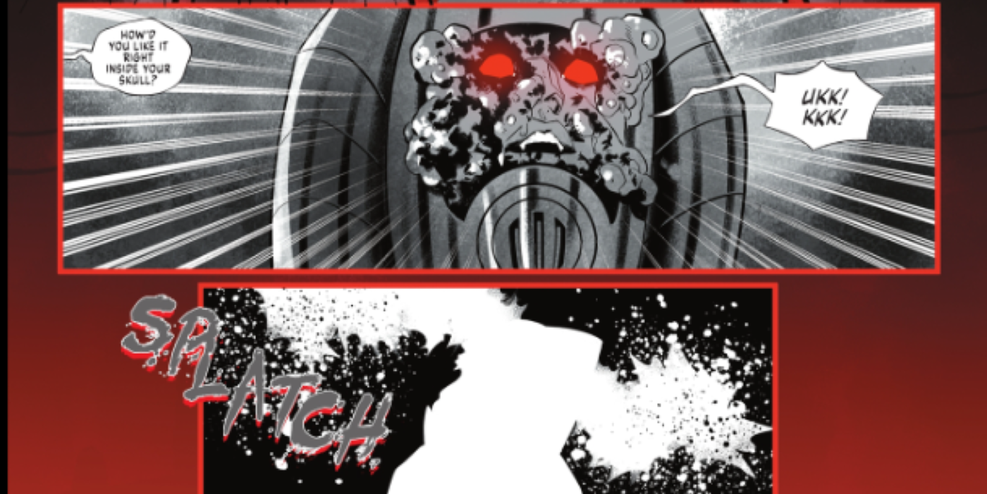 DC vs Vampires #4, Booster Gold explodes vampire Atomic Knight&rsquo;s head with his forcefield powers