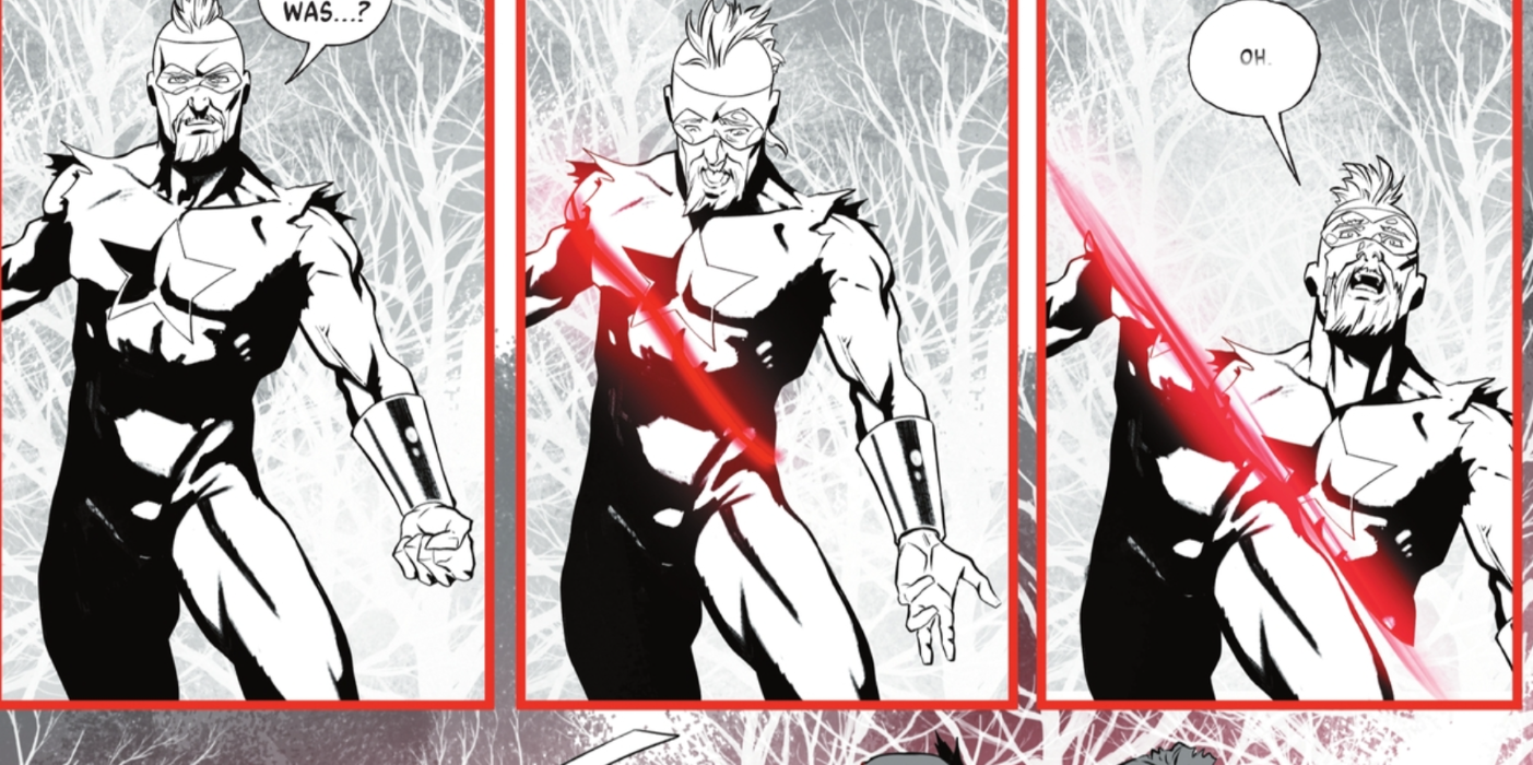 DC vs. Vampires: All Out War #6, Superman kills Booster Gold