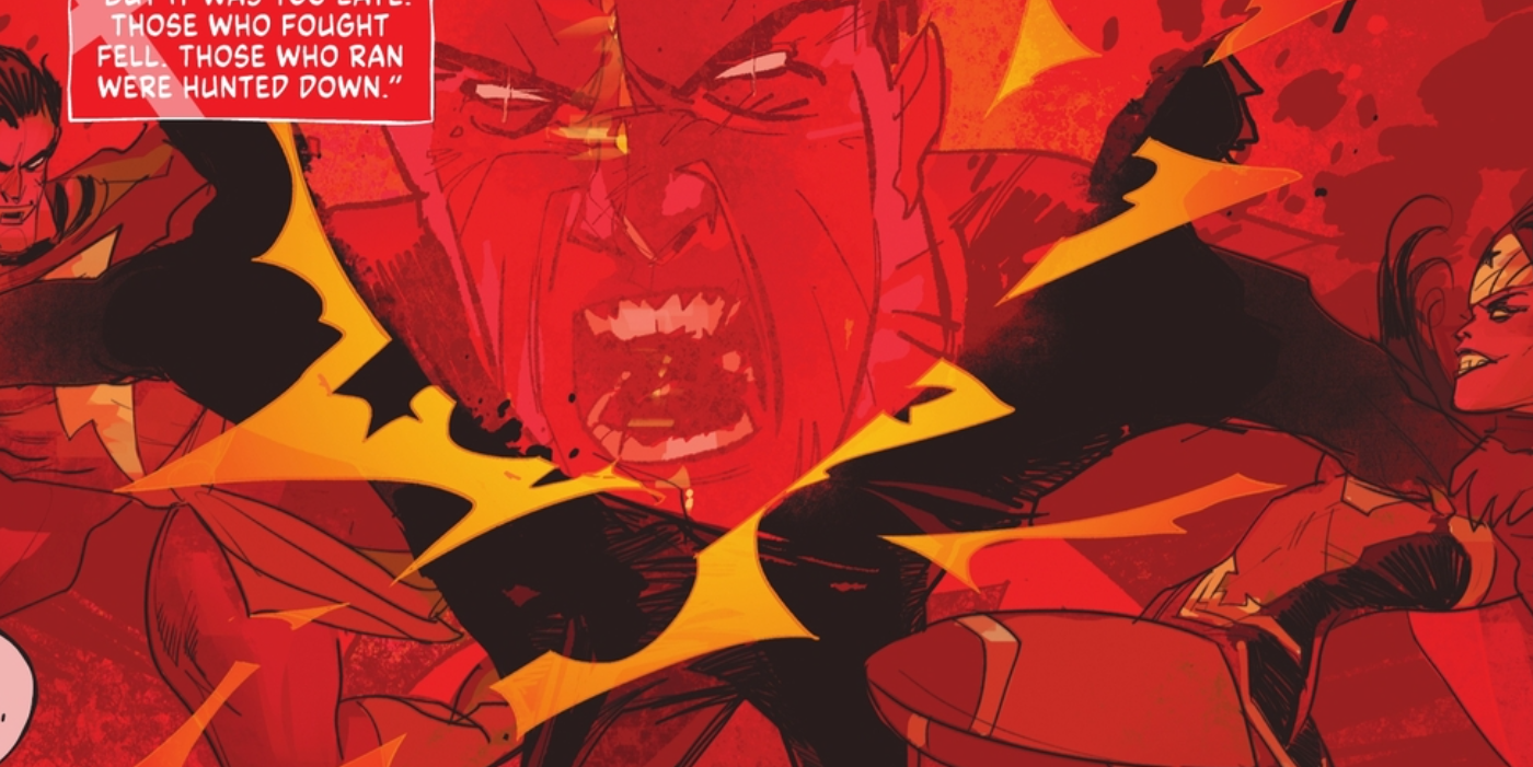 DC vs. Vampires #7, vampires Wonder Woman and Shazam kill Superboy by tearing him in half