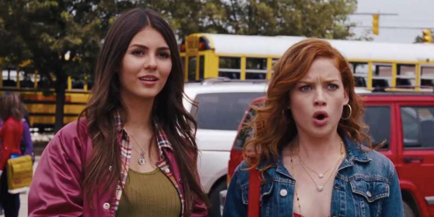 Victoria Justice looks impressed and Jane Levy looks horrified in Fun Size 2012