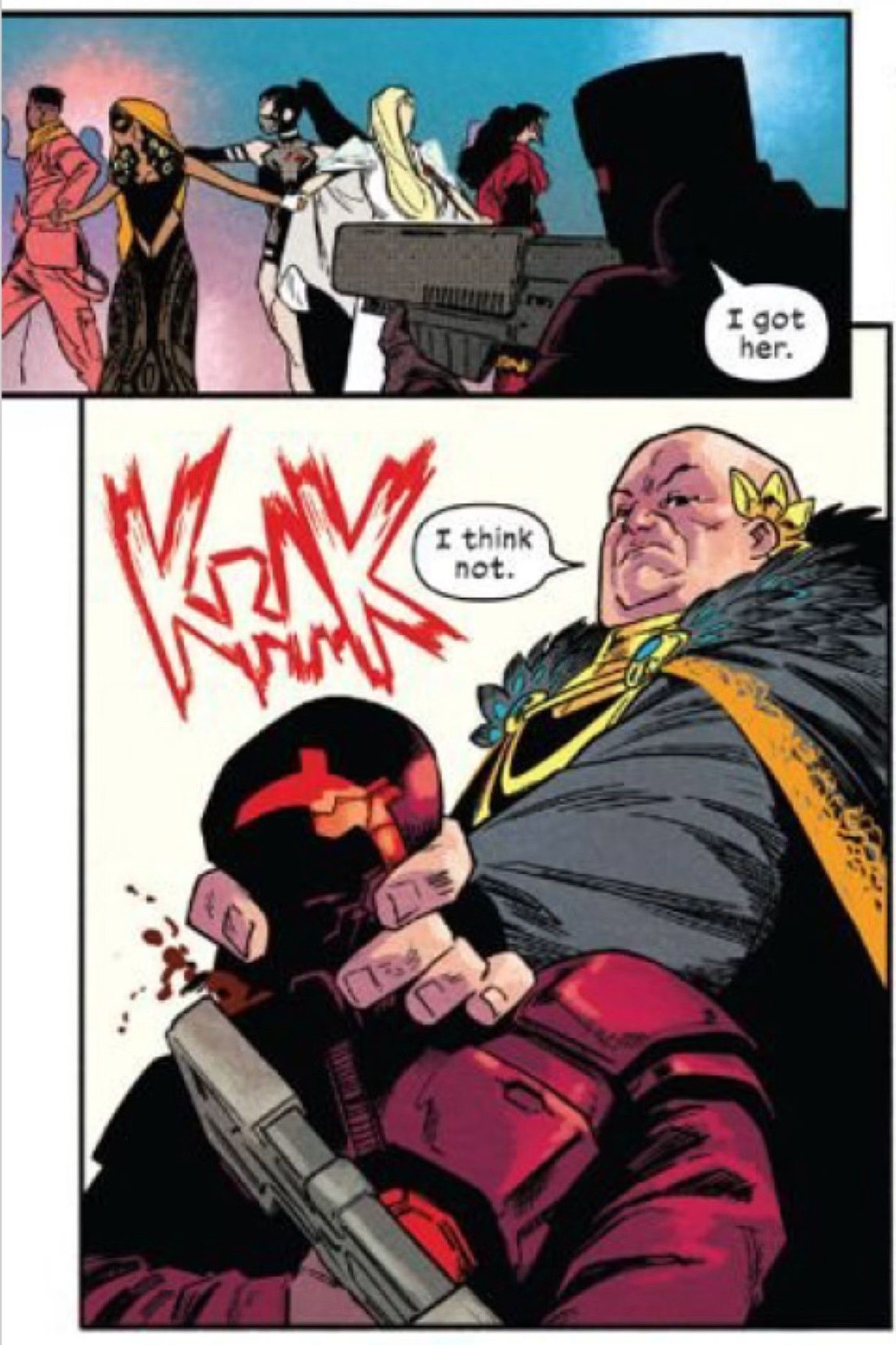 Wilson Fisk Kingpin White King para um soldado Orchis no Hellfire Gala