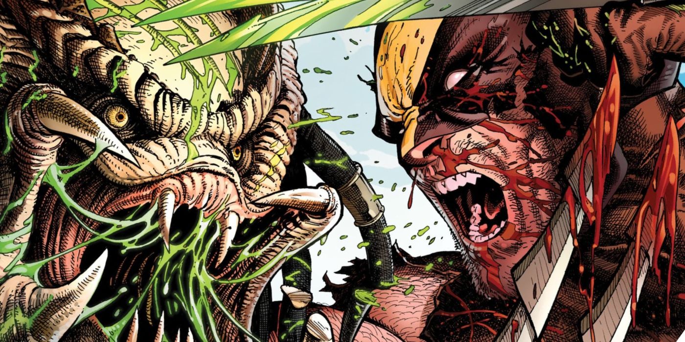 Wolverine fighting a Predator.