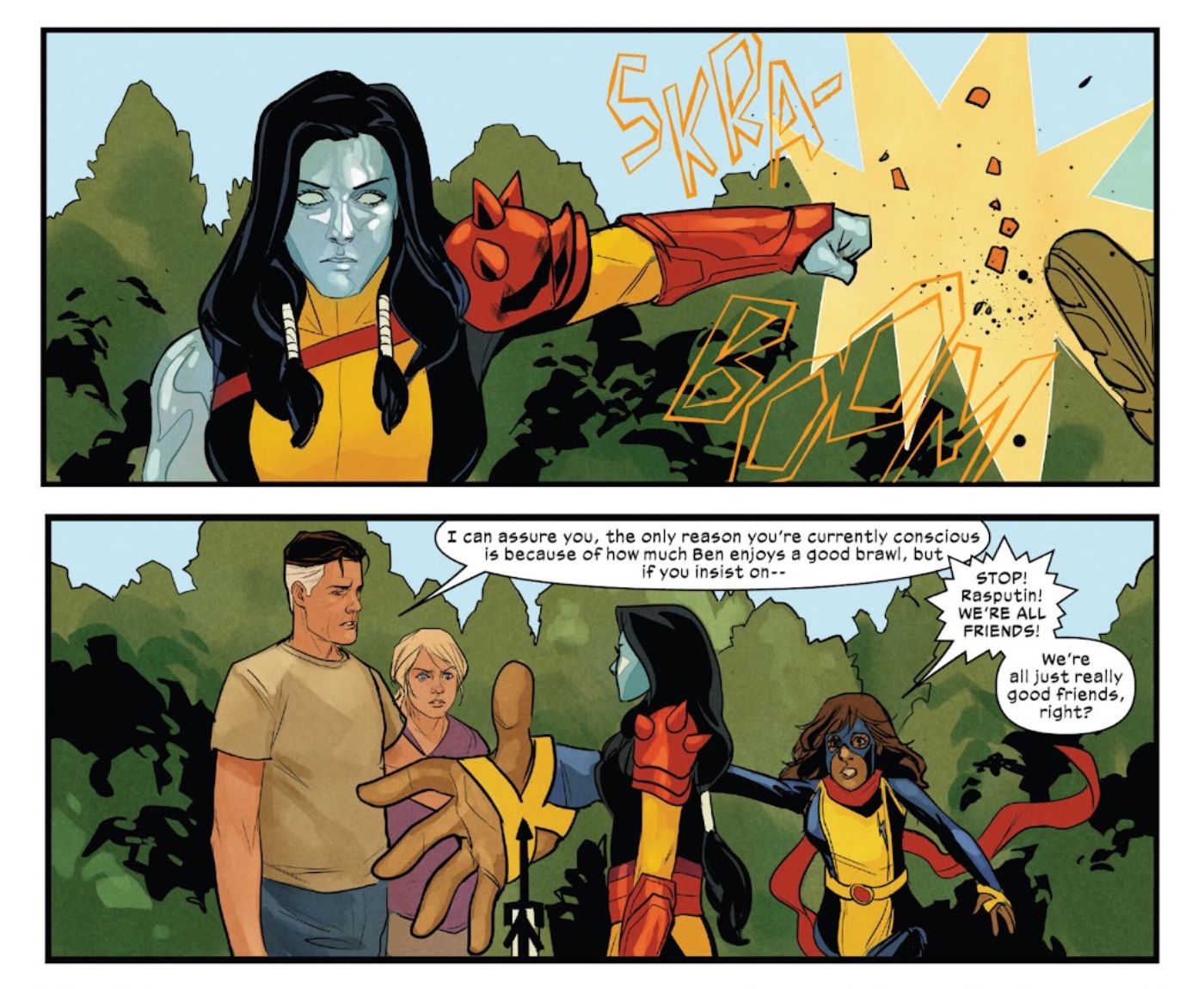 X-Men Rasputin Knocks Out Thing Again