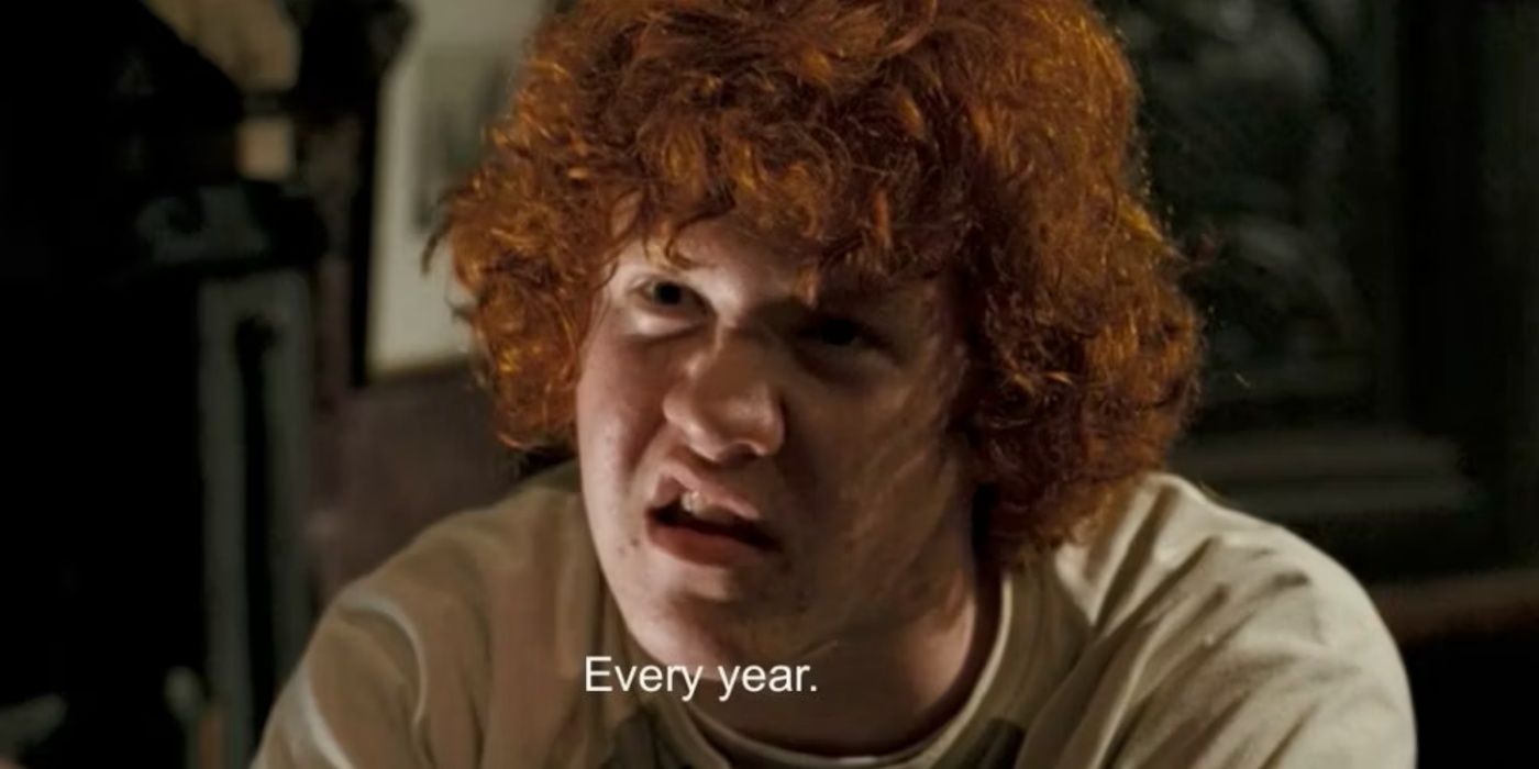 Young redhead in the pub in Hot Fuzz.