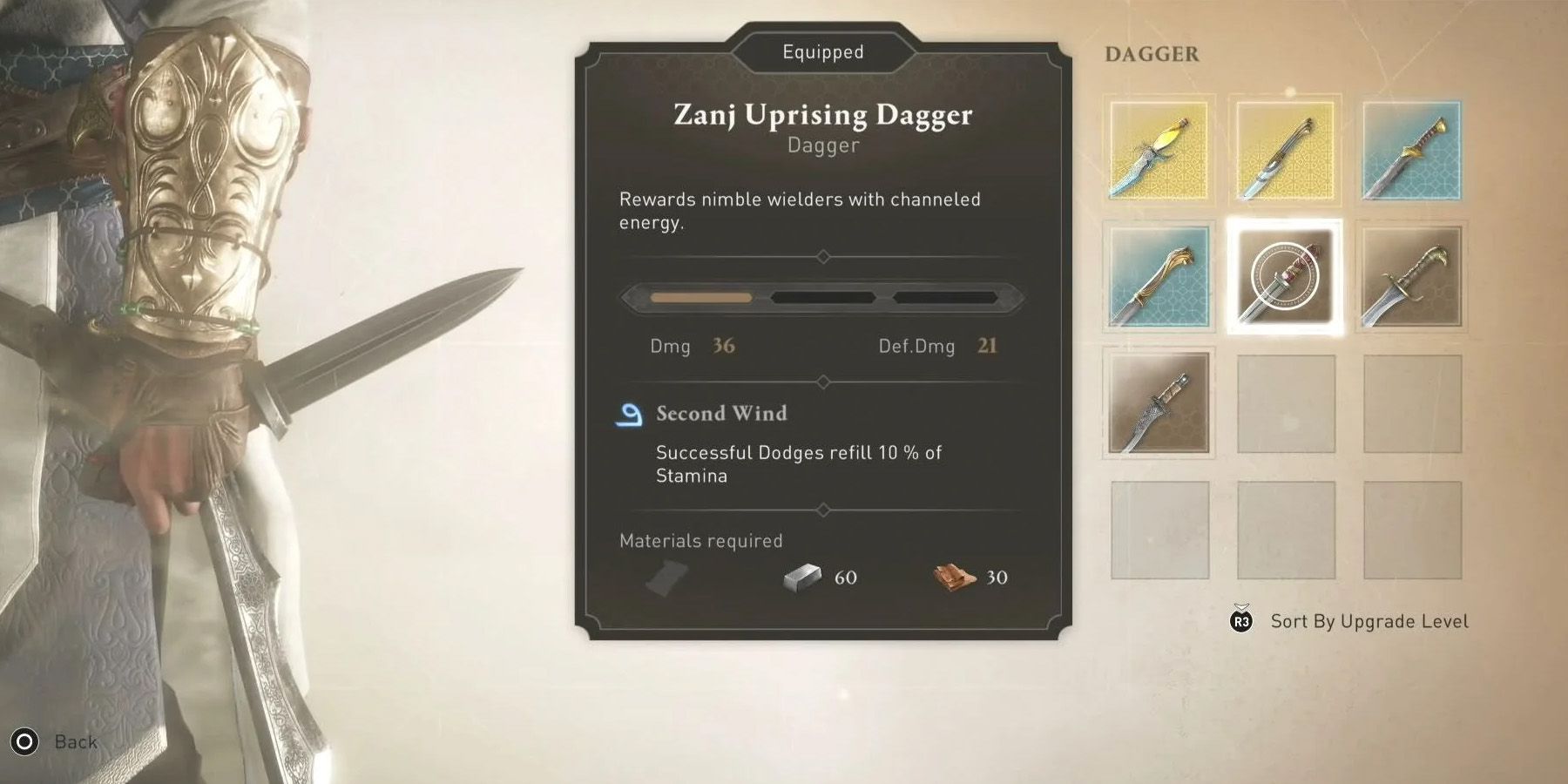 Straight bladed Zanj Uprising Dagger in AC Mirage