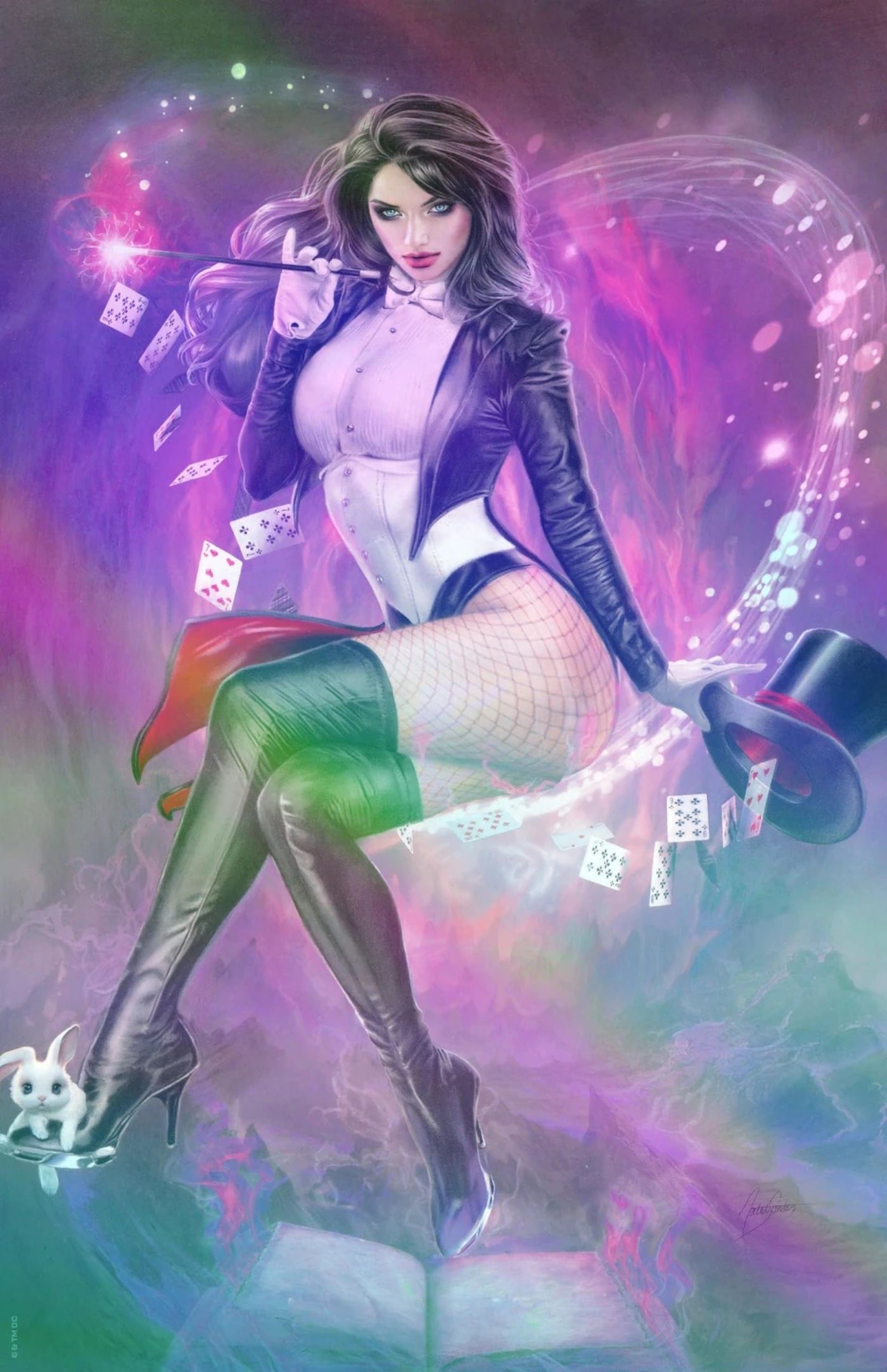Zatanna Zatara, DC Comics magic user, drawing a heart in mystical energy