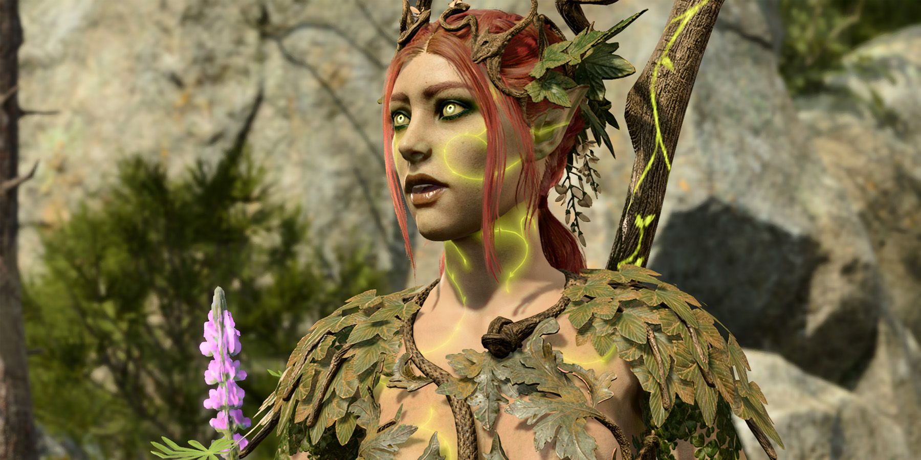 Dryad Zethino in a nature environment in Baldur's Gate 3.
