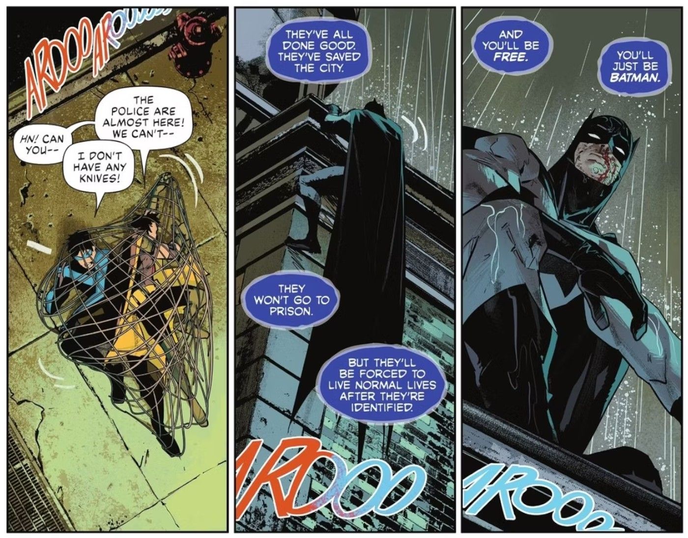 Zur En Arrh Tries to Convince Batman to Leave Nightwing and Robin to the Police